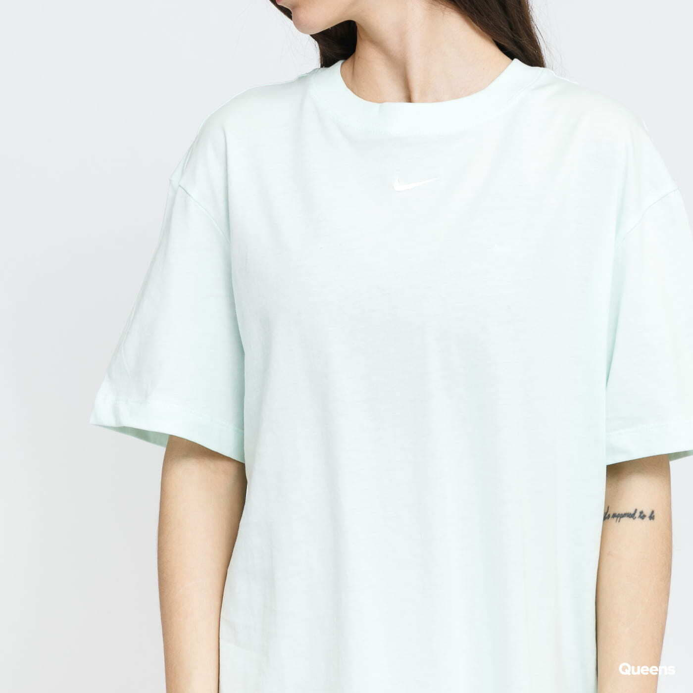 Kleider Nike W NSW Essemtial SS Dress tyrkysové