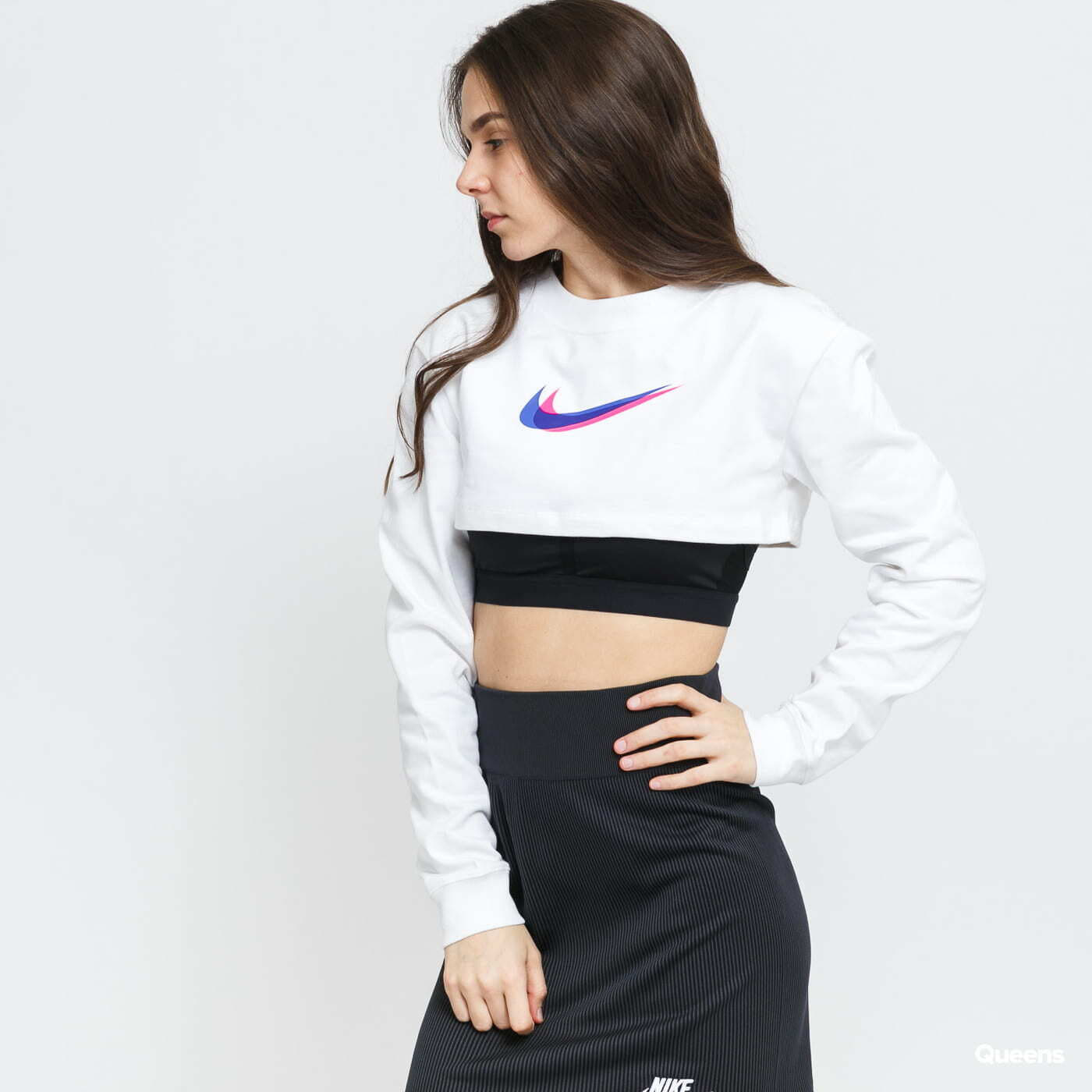 Trička Nike Sportswear Long Sleeve Crop Top White
