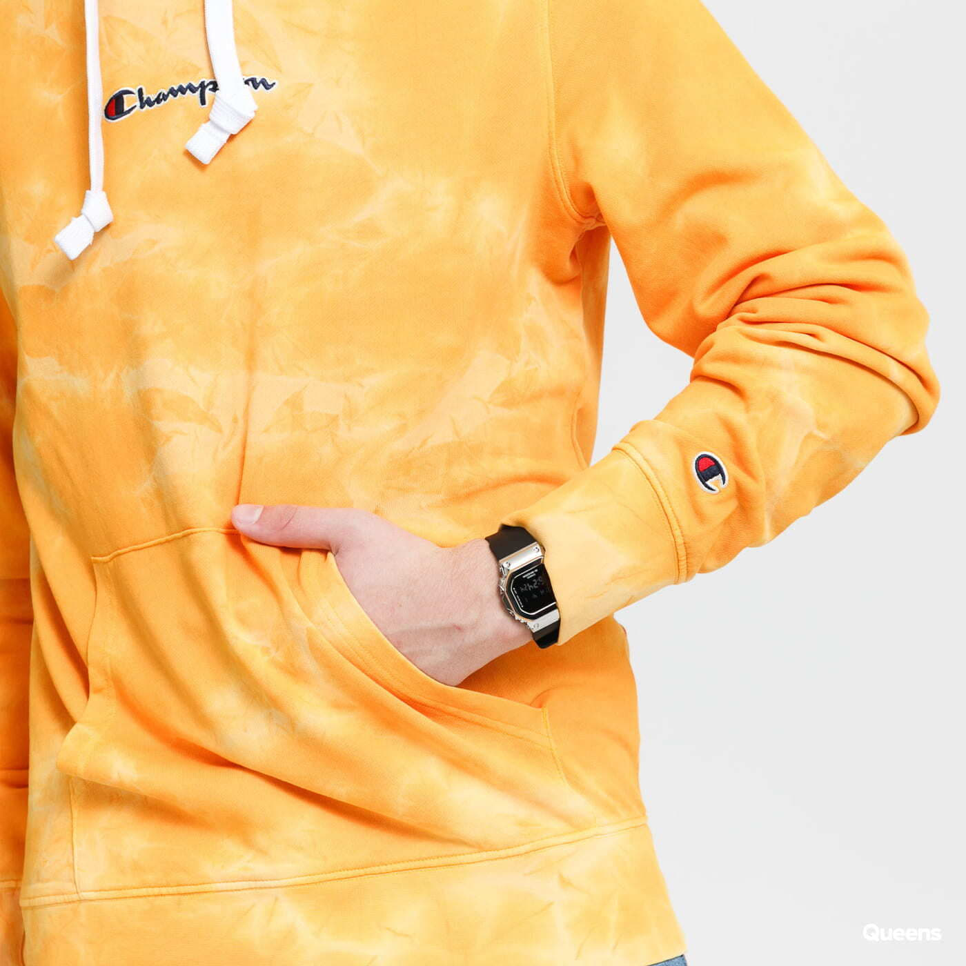 Yellow orange champion hoodie on sale