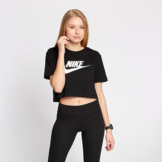 Black and white nike crop top 2025