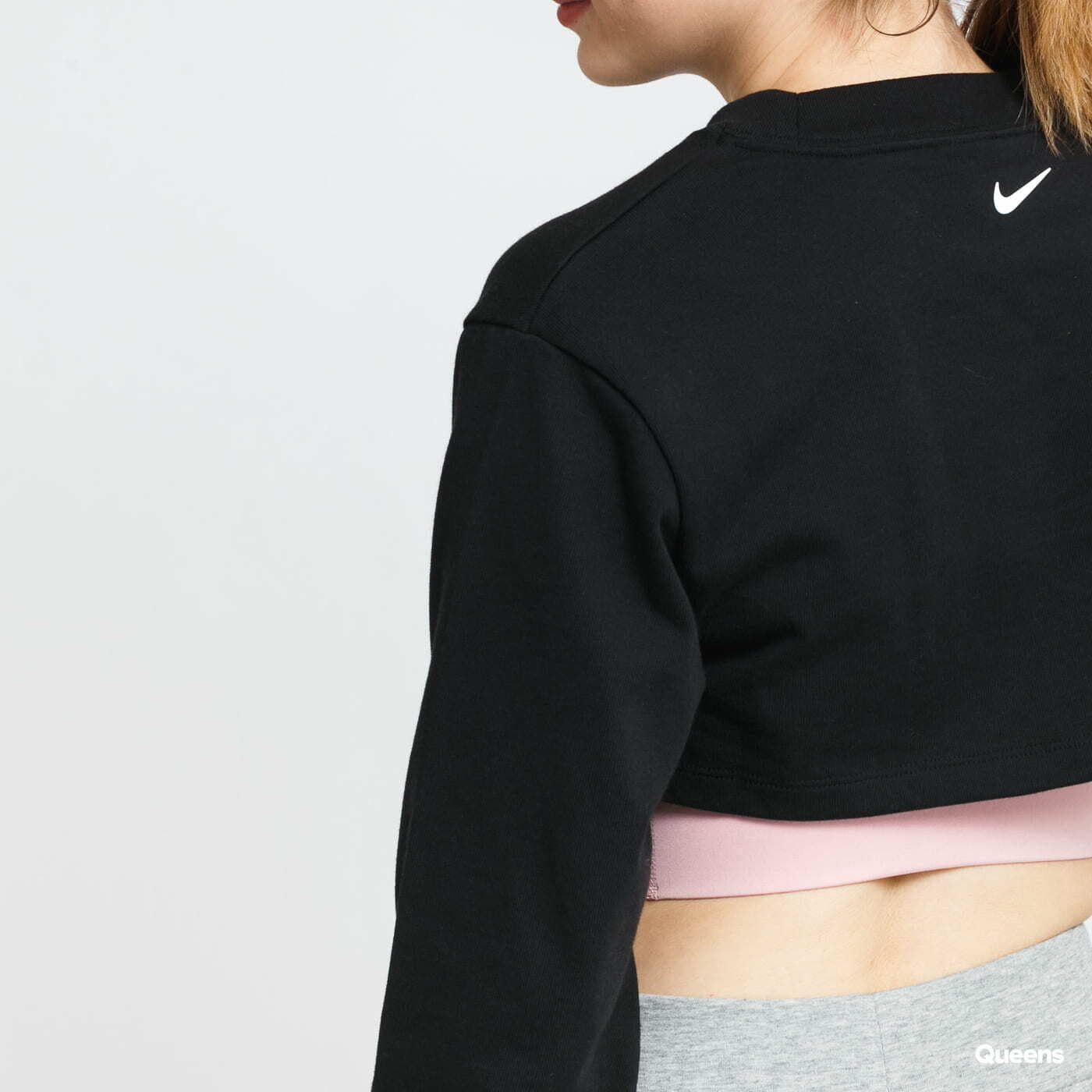 Koszulki Nike Sportswear Long Sleeve Crop Top Print Black