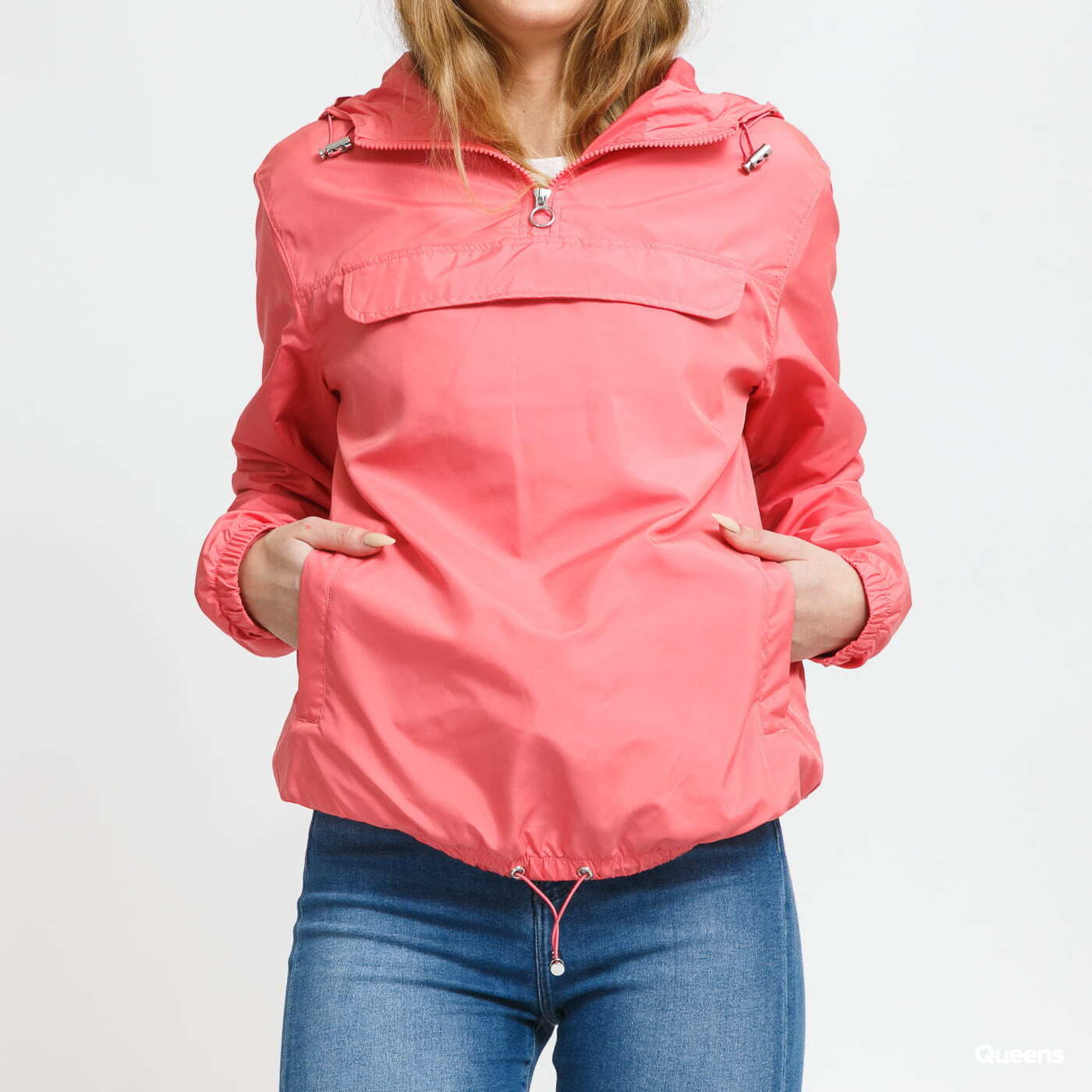 Větrovky Urban Classics Ladies Basic Pull Over Jacket Pink
