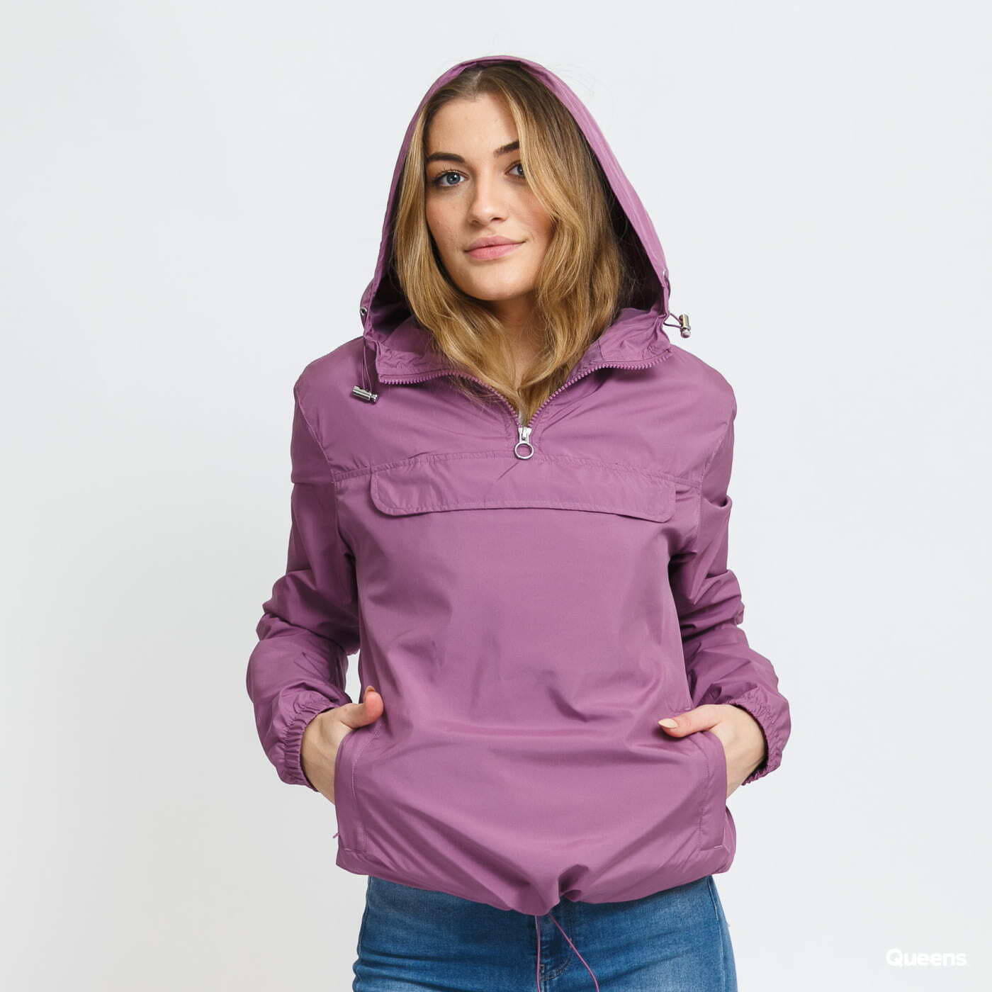 Coach Jackets Urban Classics Ladies Basic Pull Over Jacket Purple | Queens
