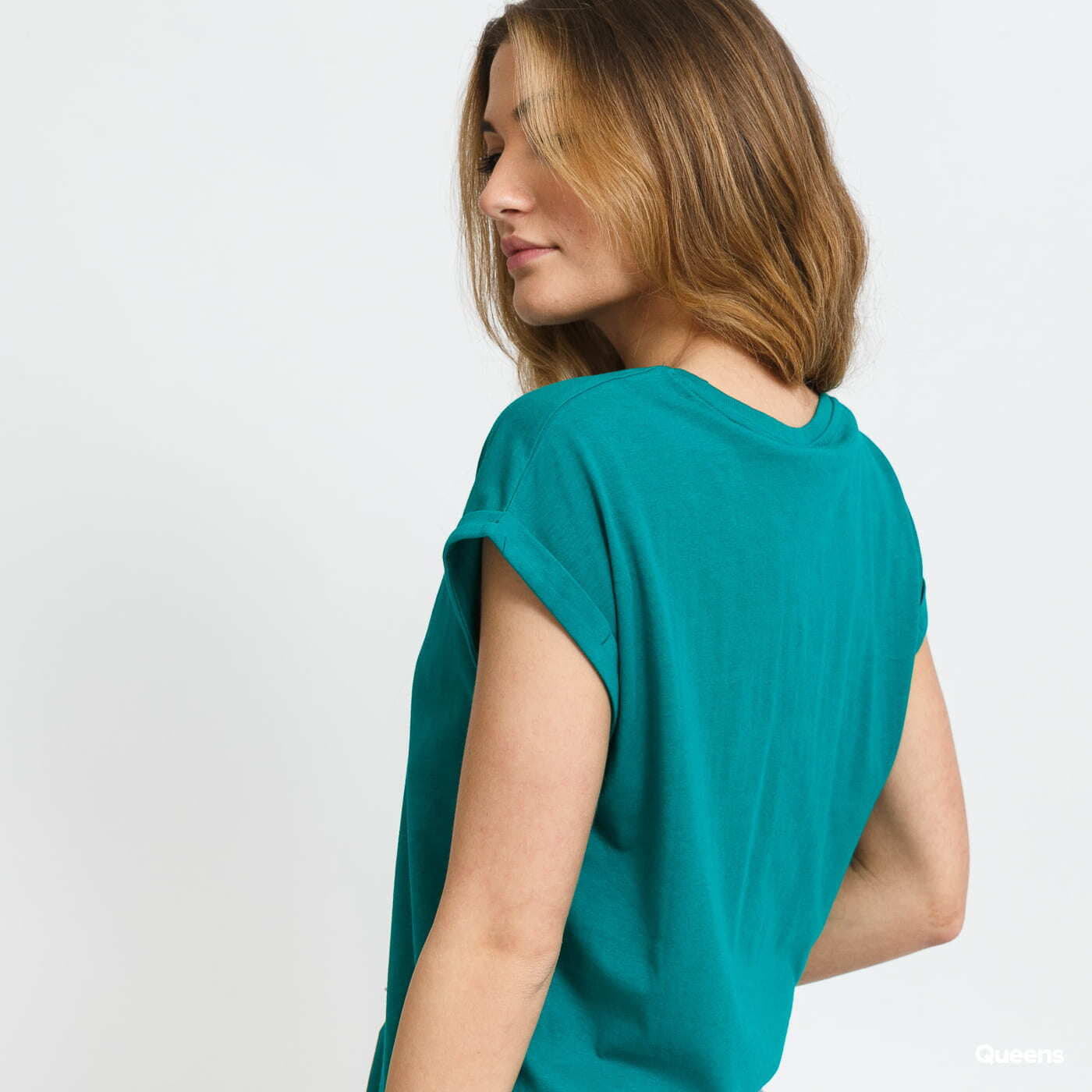Tričká Urban Classics Ladies Extended Shoulder Tee Green