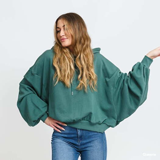 Pulóver Urban Classics Ladies Organic Oversized Terry Hoody Green