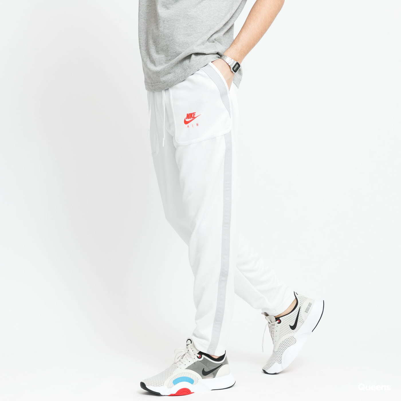 Sweatpants Nike M NSW Air OH PK Pant White Grey Queens