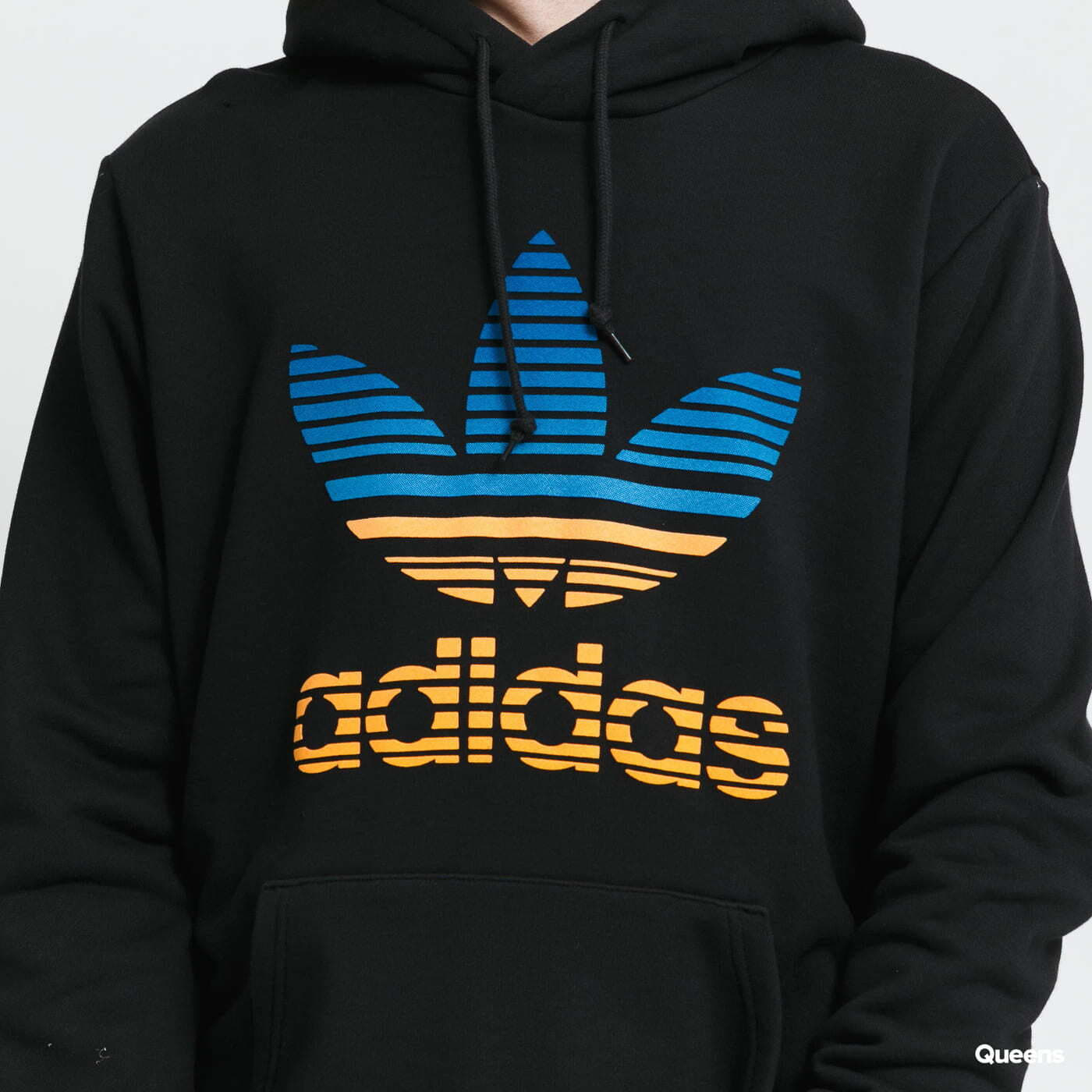 Mikiny adidas Originals Trefoil Ombre Hoodie Black