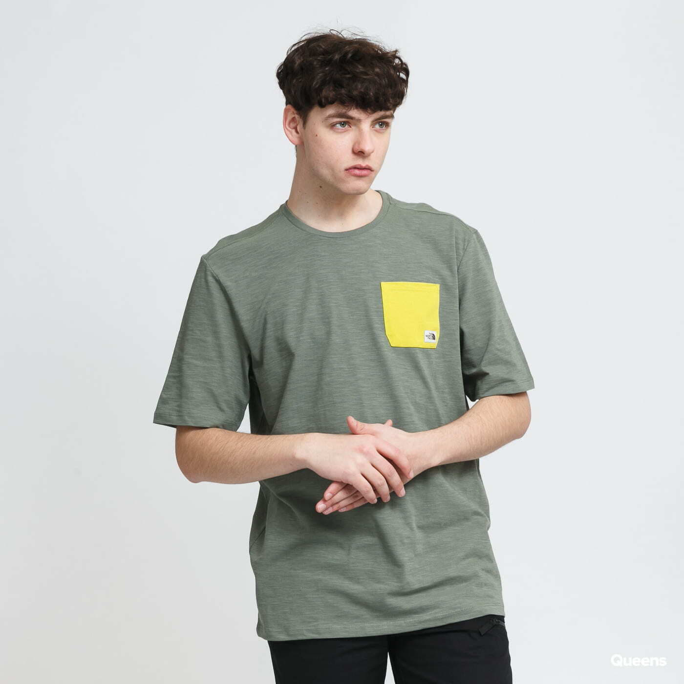 Tricouri The North Face M S/S Campen Tee Melange Olive/ Yellow