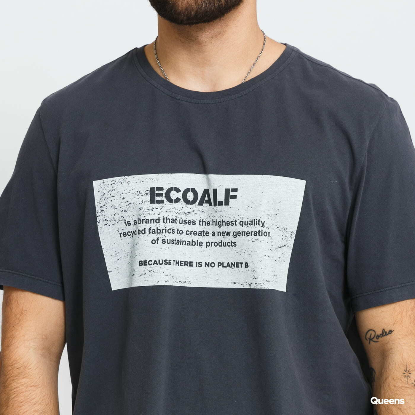 T-shirts Ecoalf M New Natalalf Label Patch Dark Grey