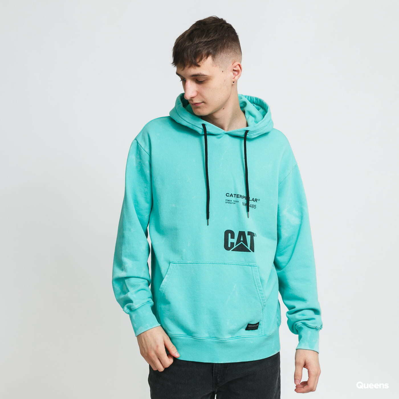 Mikiny CATERPILLAR Allover Print Hoodie Turquoise
