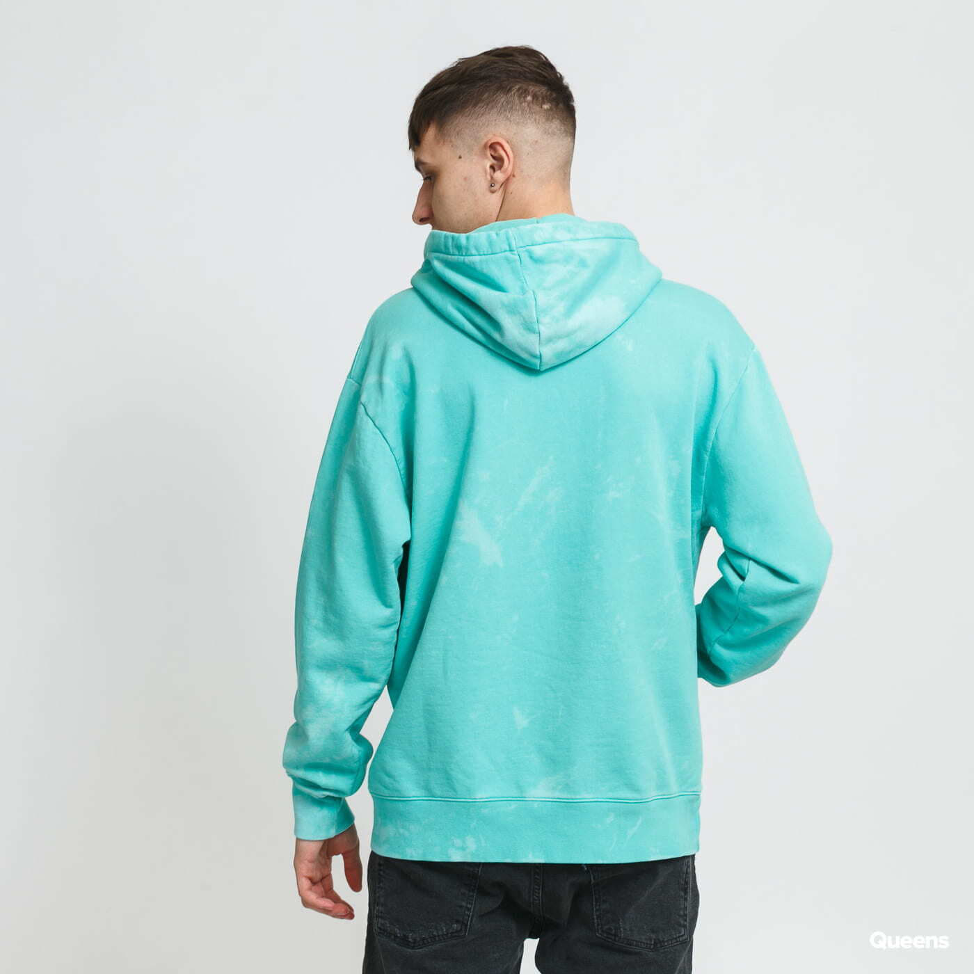 Mikiny CATERPILLAR Allover Print Hoodie Turquoise