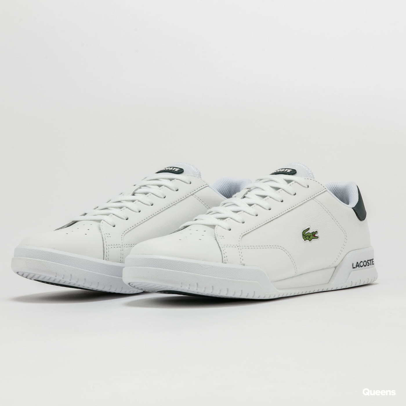 Pánske tenisky a topánky LACOSTE Twin Serve Leather White/ Dk Green