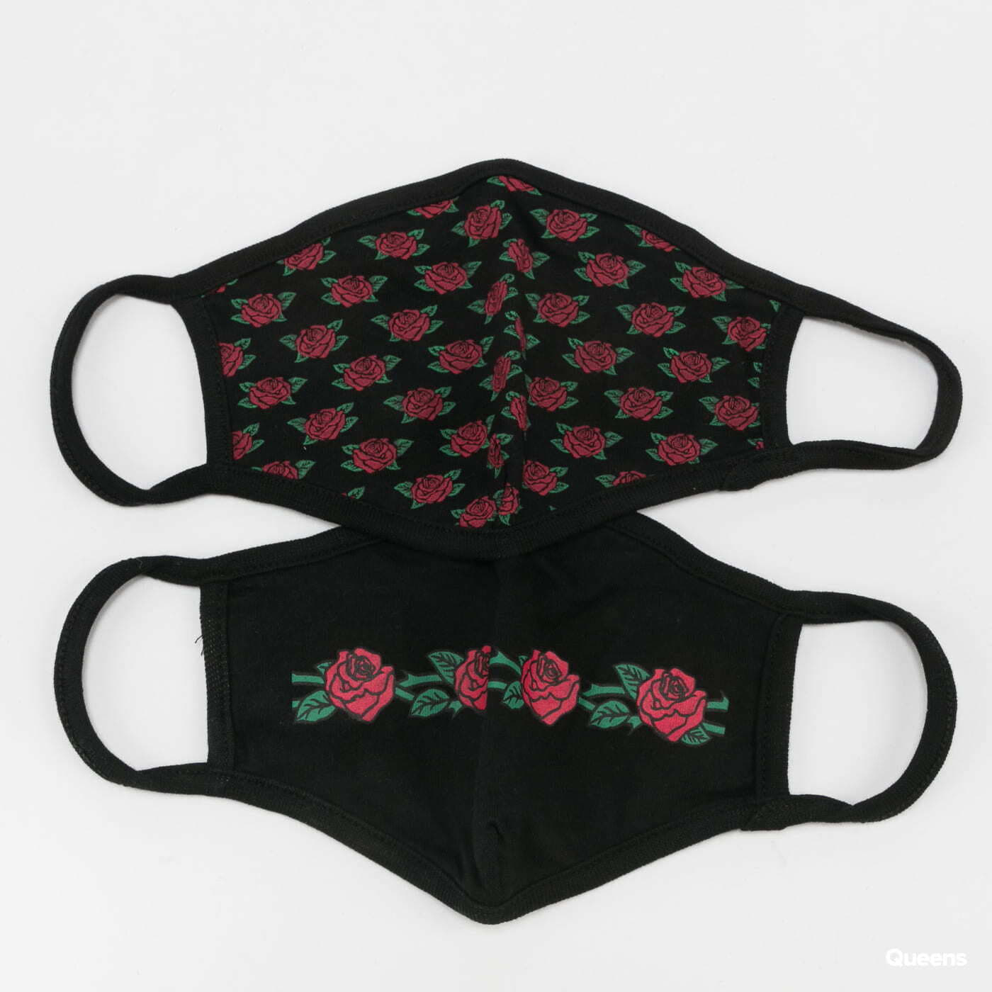 Doplňky Urban Classics Roses Face Mask 2-Pack Black