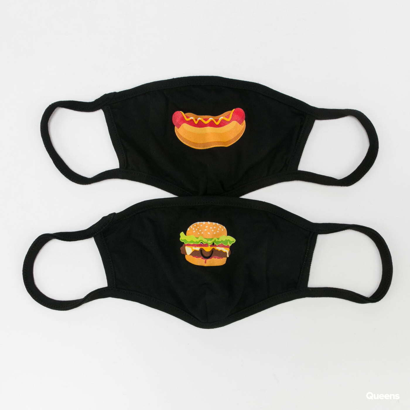 Doplnky Urban Classics Burger And Hot Dog Face Mask 2-Pack Black