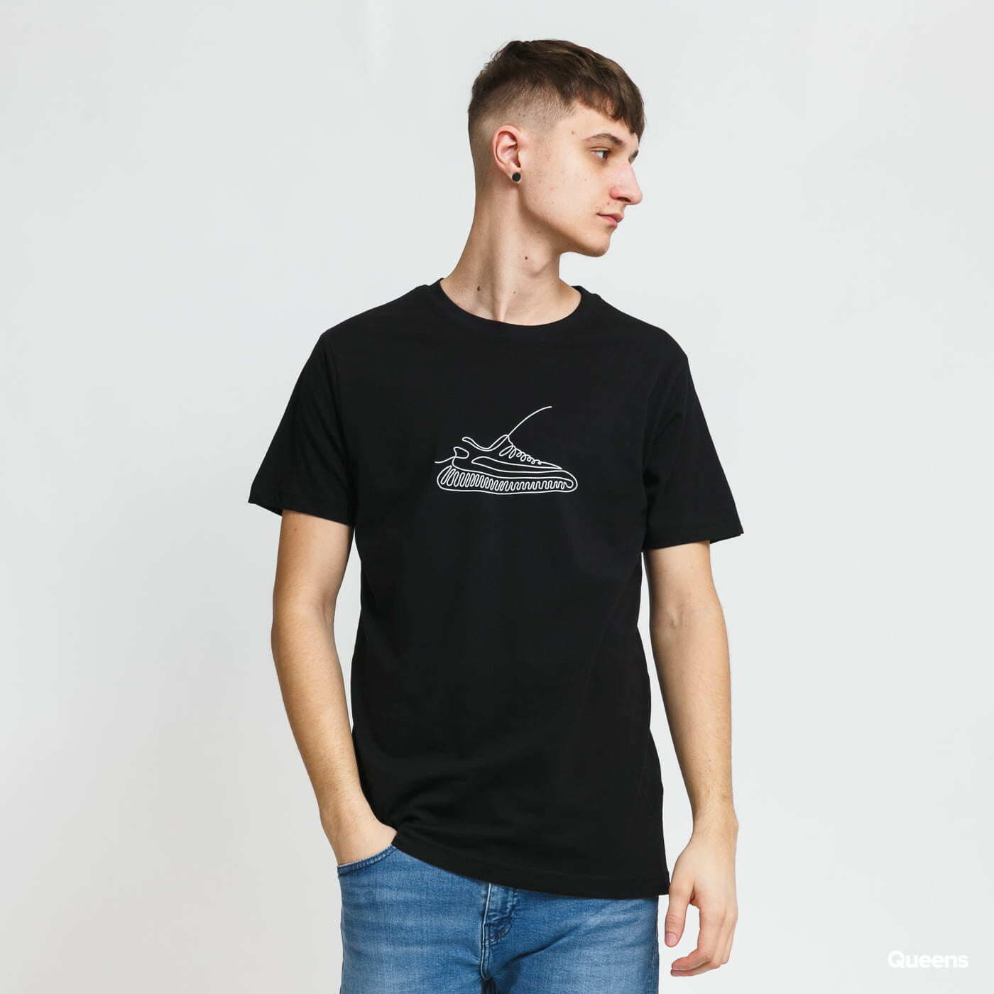 T-shirts Urban Classics One Line Sneaker Tee Black