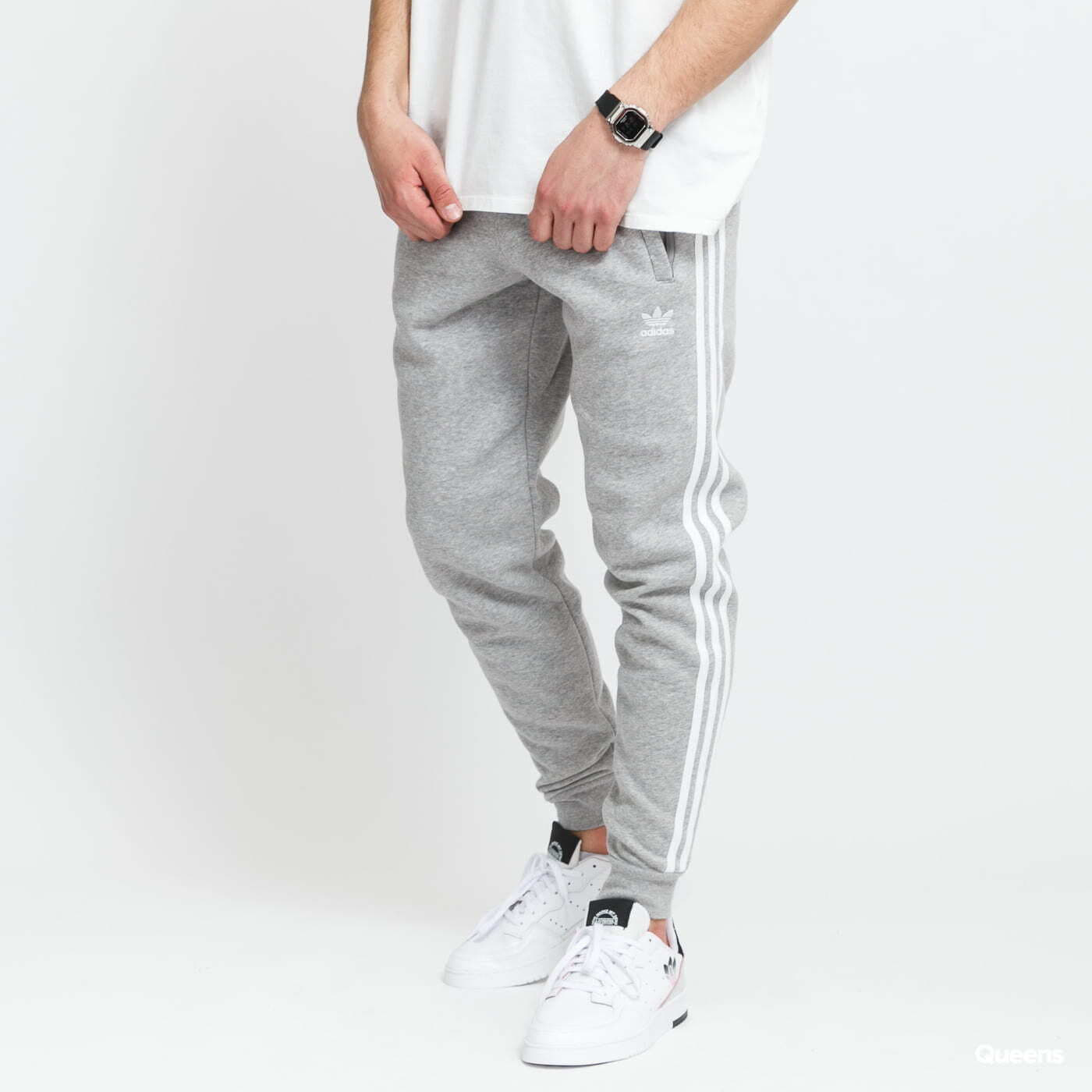 Tepláky adidas Originals 3-Stripes Pant Melange Grey | Queens