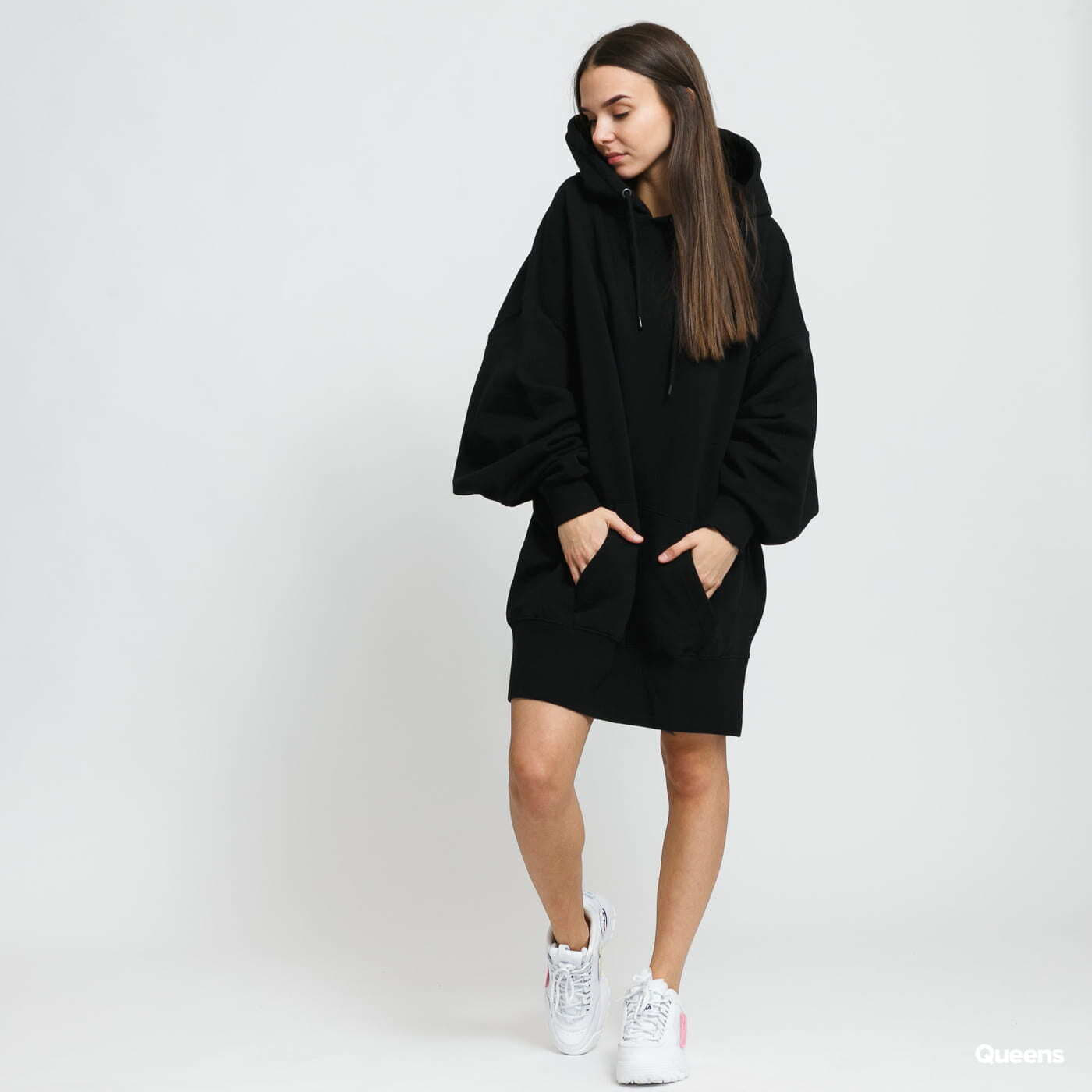 | Queens and Hoody Black Hoodies Urban Oversize Long sweatshirts Classics Ladies