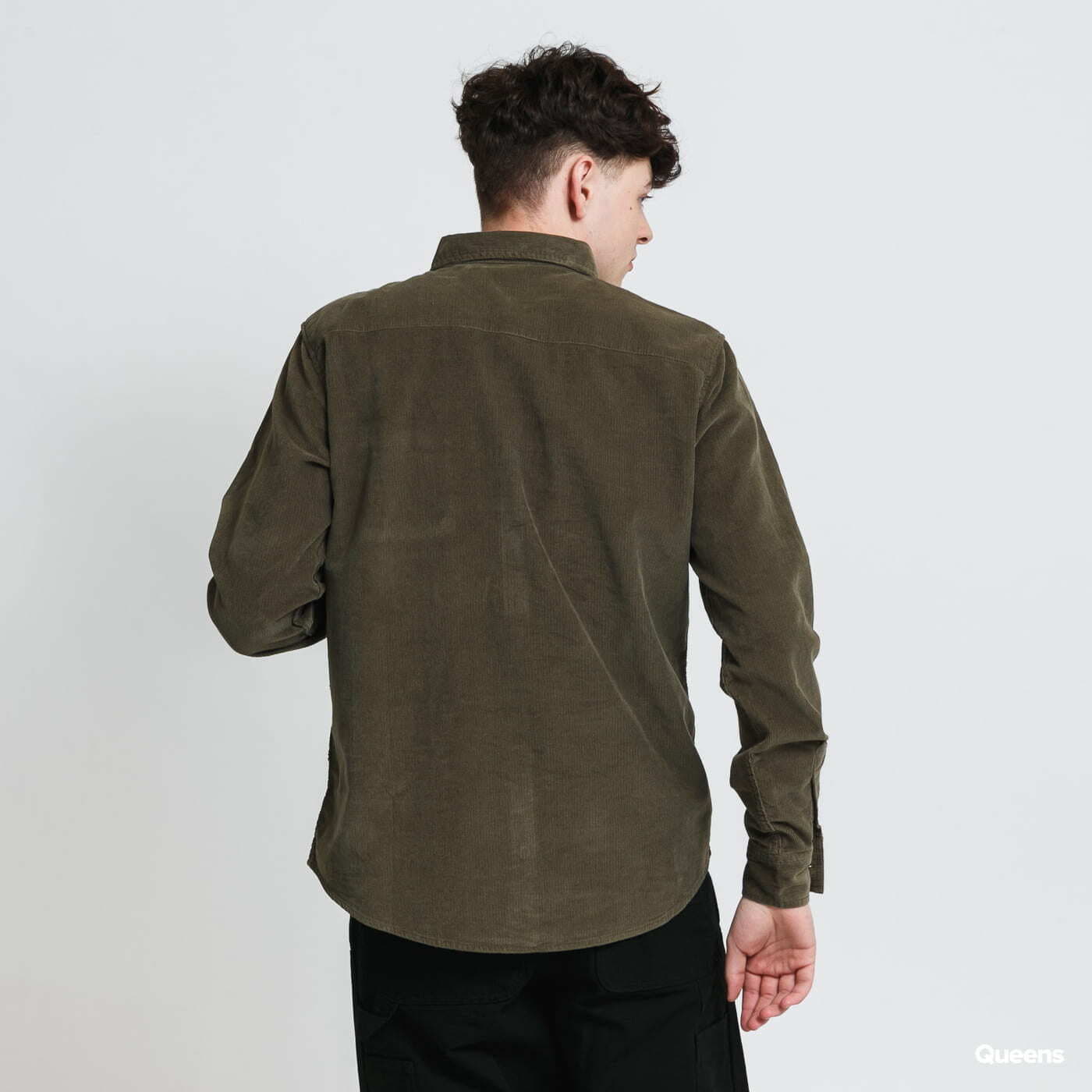 Košile Urban Classics Corduroy Shirt Green
