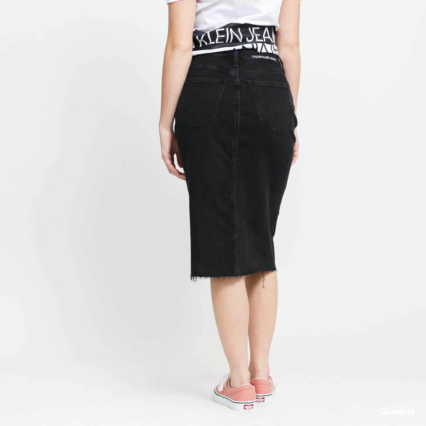 Skirts CALVIN KLEIN JEANS W High Rise Midi Skirt Denim Black