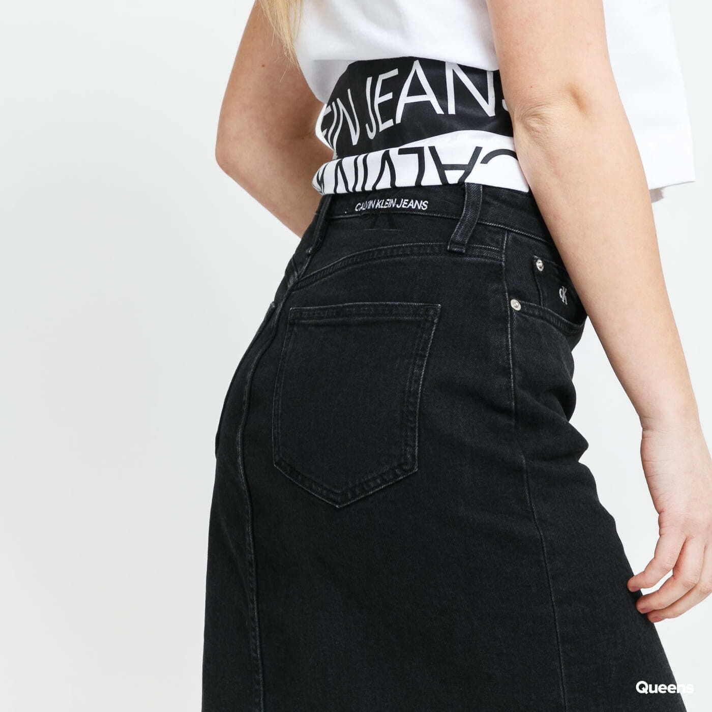 Röcke CALVIN KLEIN JEANS W High Rise Midi Skirt Denim Black | Queens