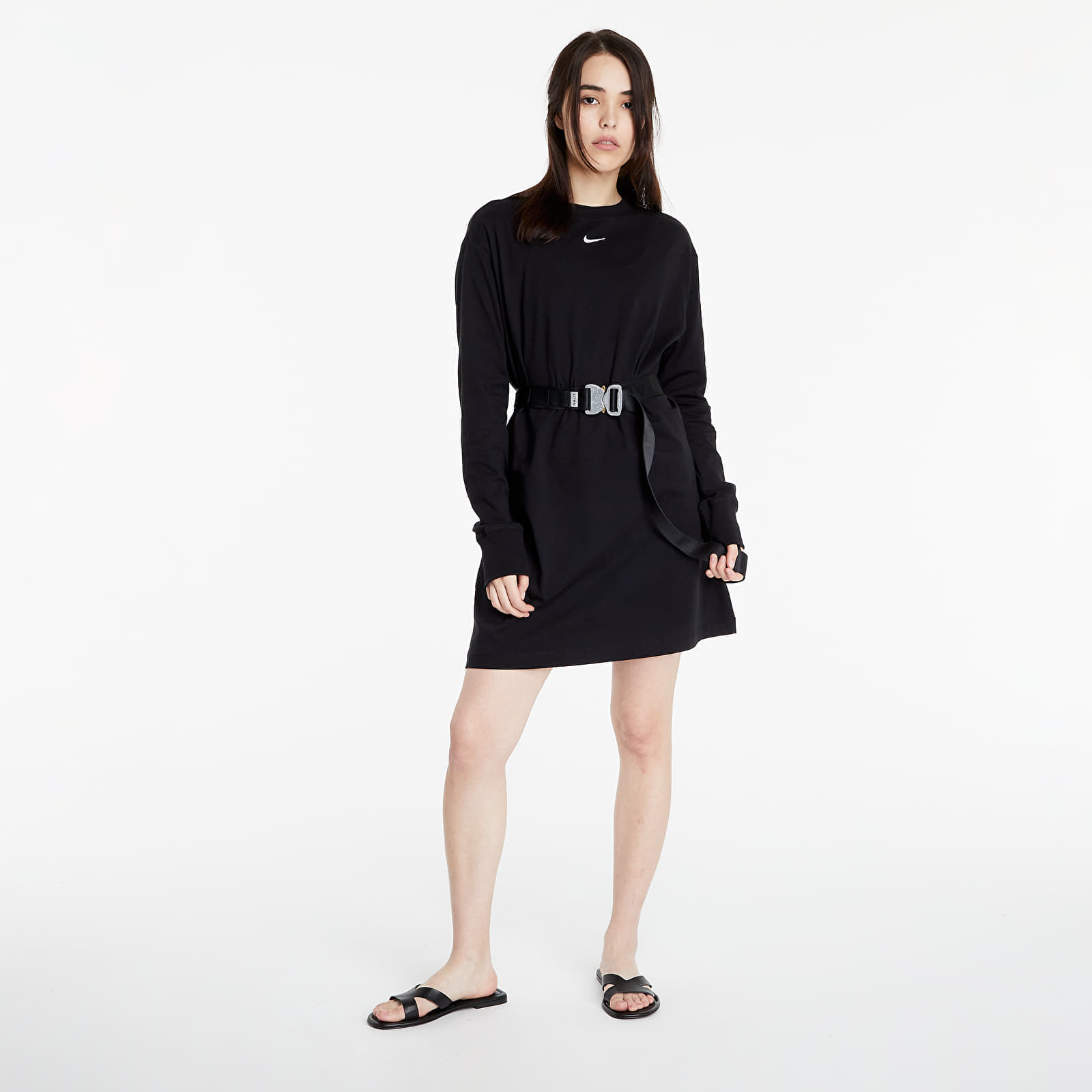 Kleider Nike W NSW Essential Dress LS Black
