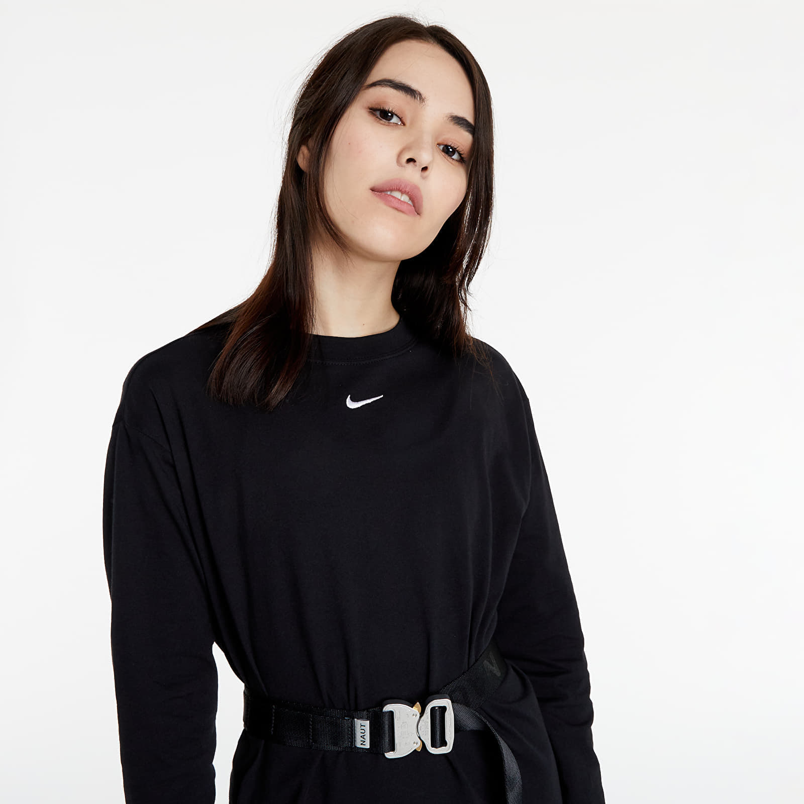 Kleider Nike W NSW Essential Dress LS Black