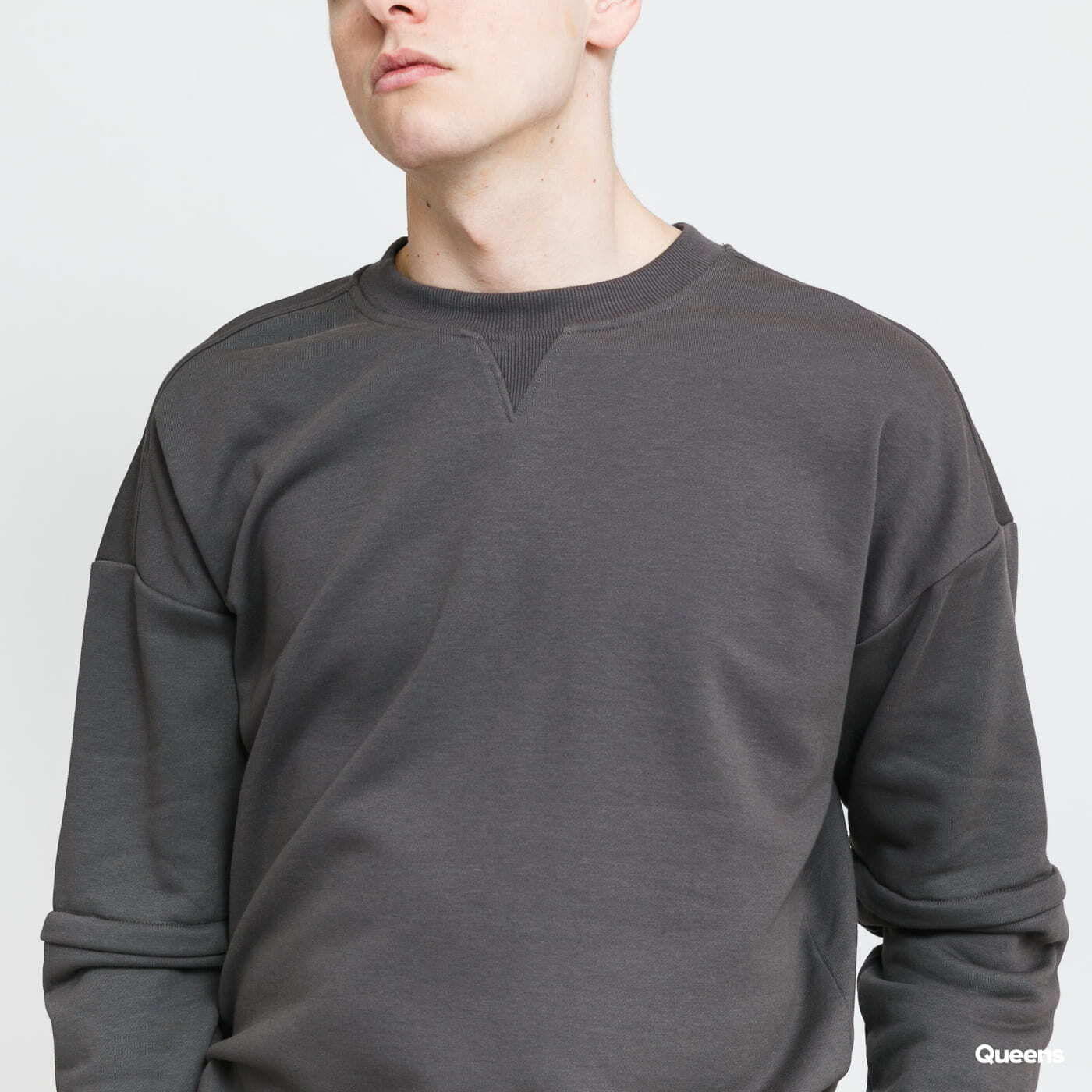 Mikiny Urban Classics Zip Away Oversized Terry Crew Grey