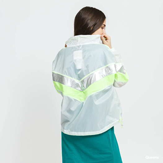 Bright green windbreaker top