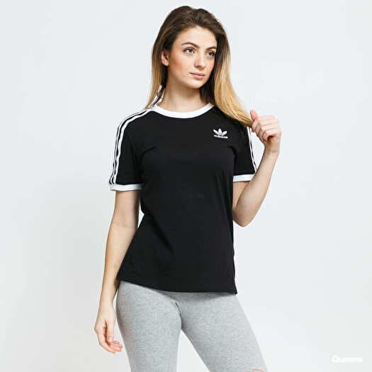 Adidas 3 stripes tee black shop