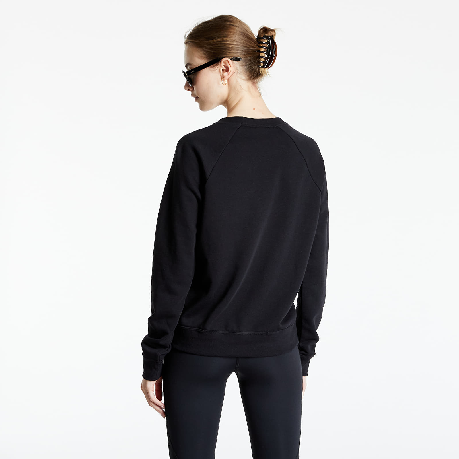Mikiny Nike Sportswear Essential Women's Fleece Crew Black/ White