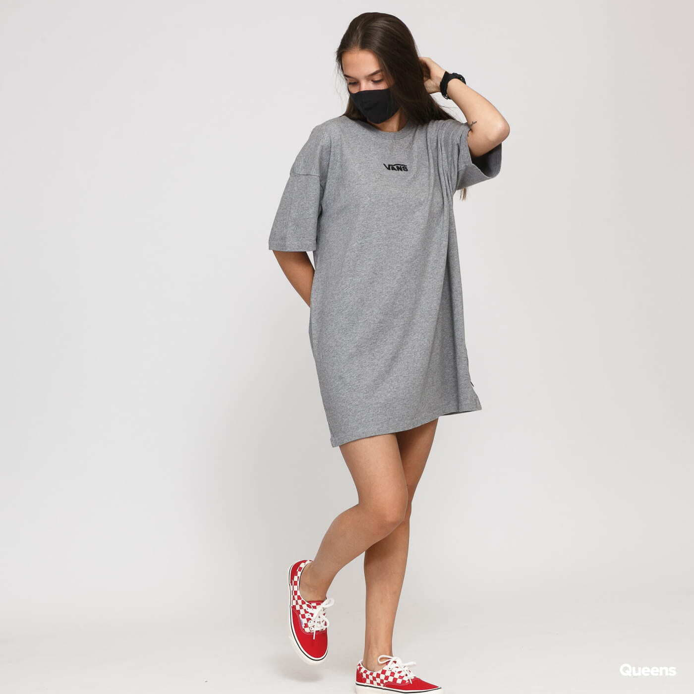 Dress Vans WM Center Vee Tee Dress Melange Grey | Queens