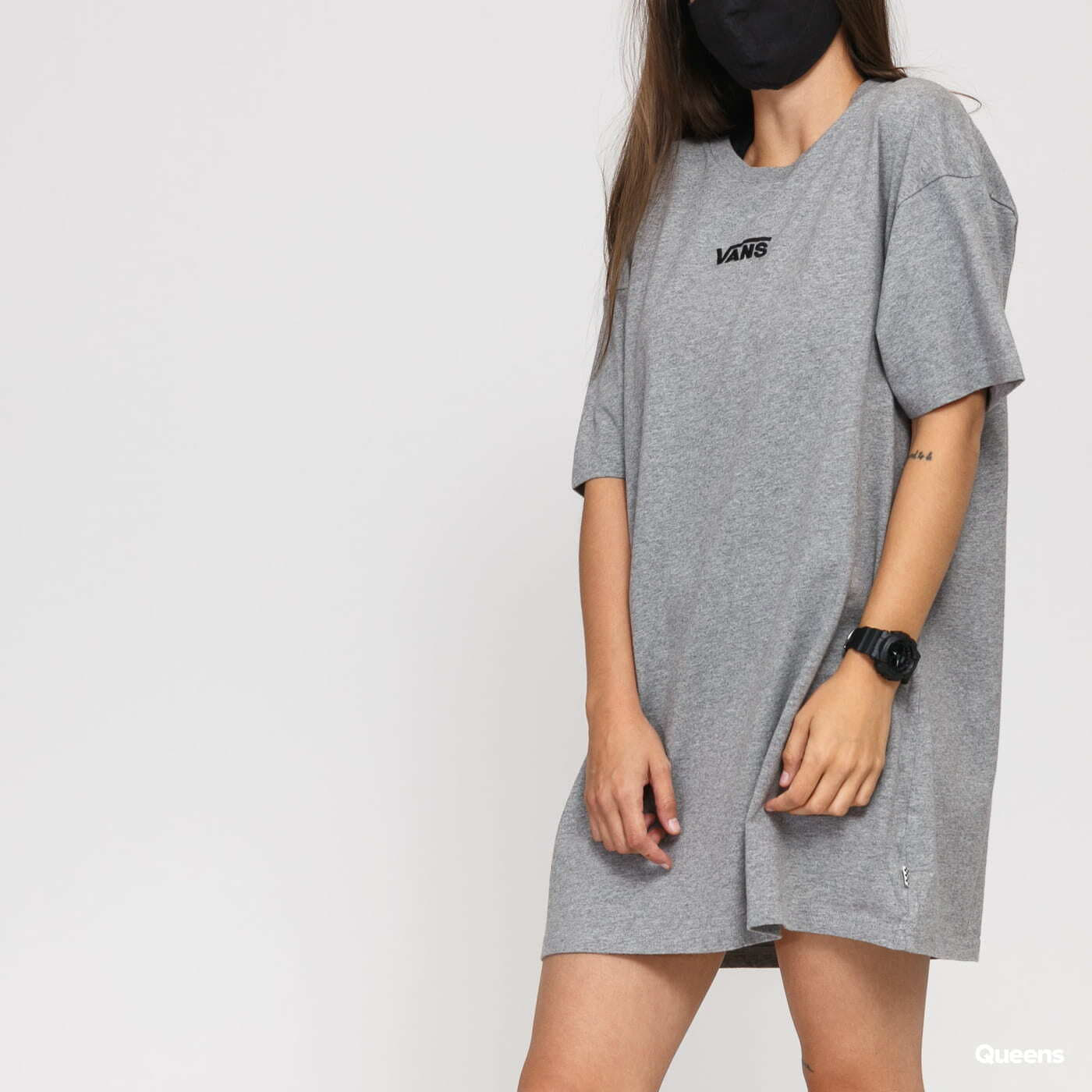 Dress Vans WM Center Vee Tee Dress Melange Grey | Queens