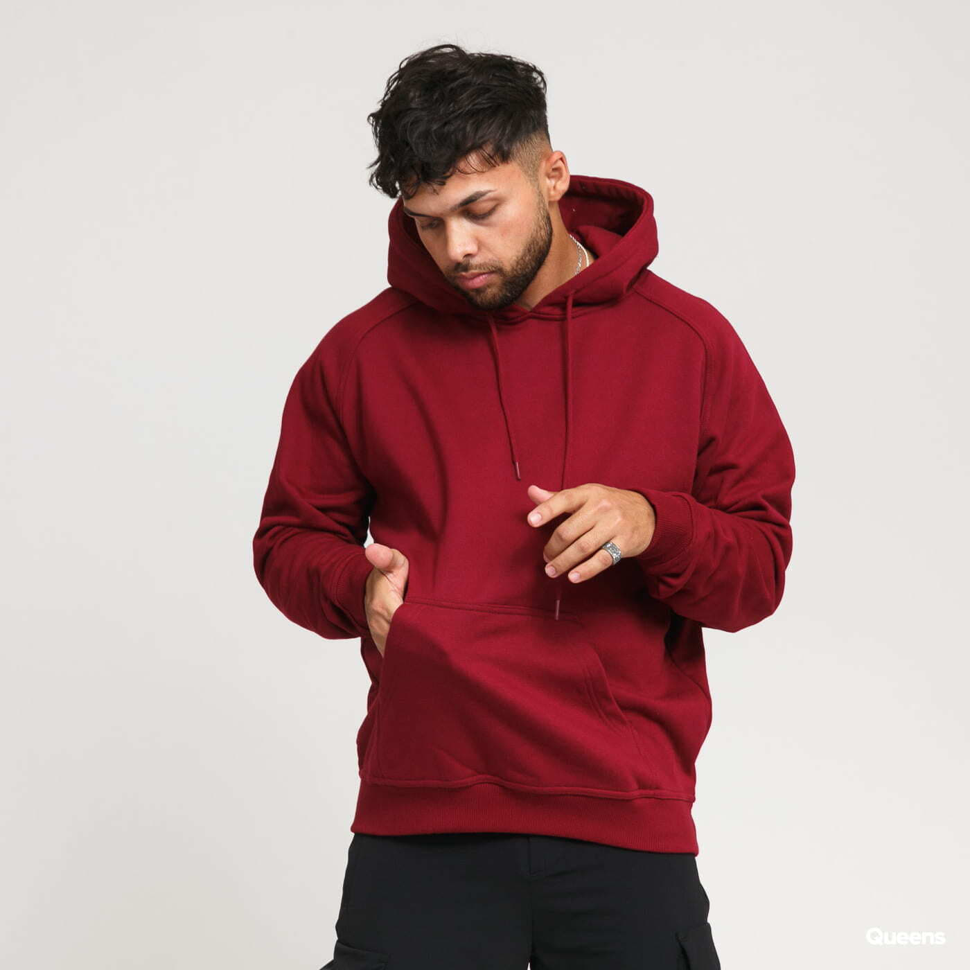 Hanorac Urban Classics Blank Hoody Dark Wine