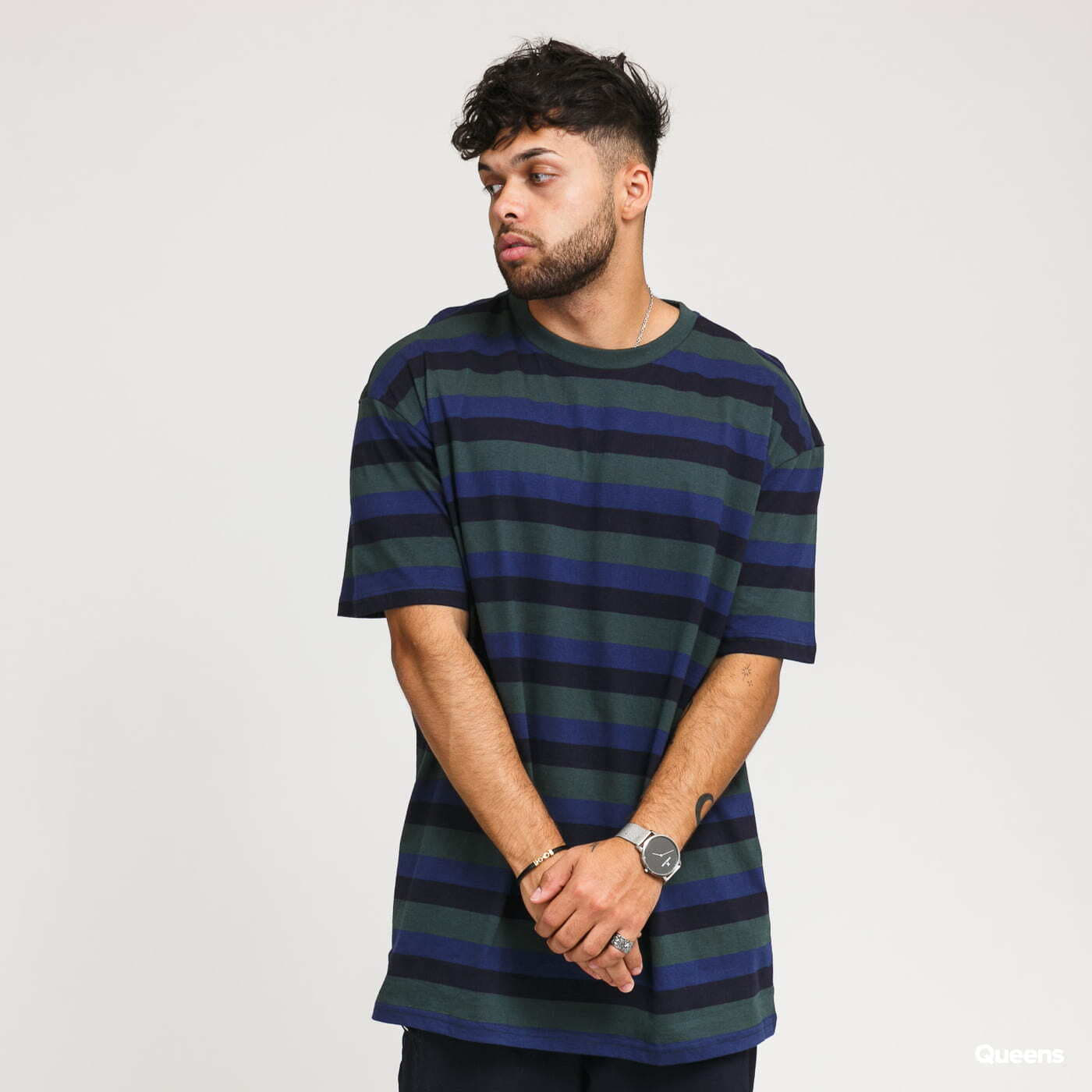 T-krekli Urban Classics College Stripe Tee Blue