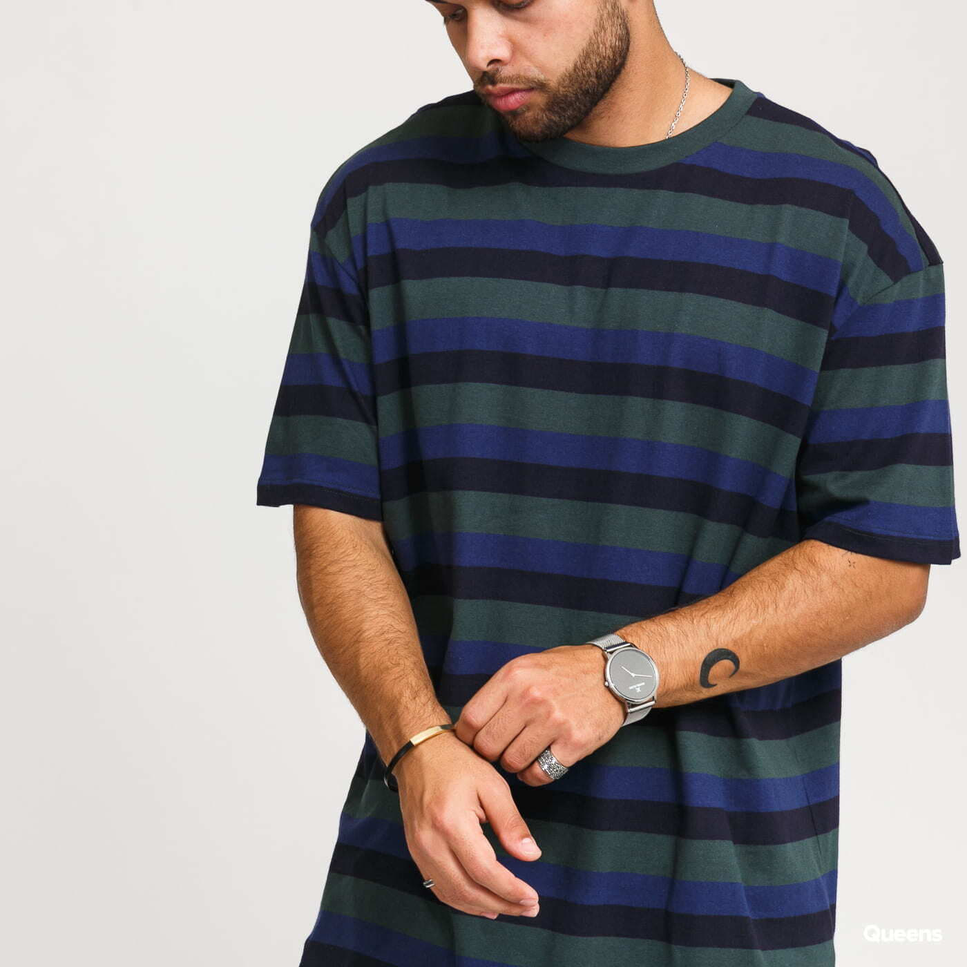 T-krekli Urban Classics College Stripe Tee Blue