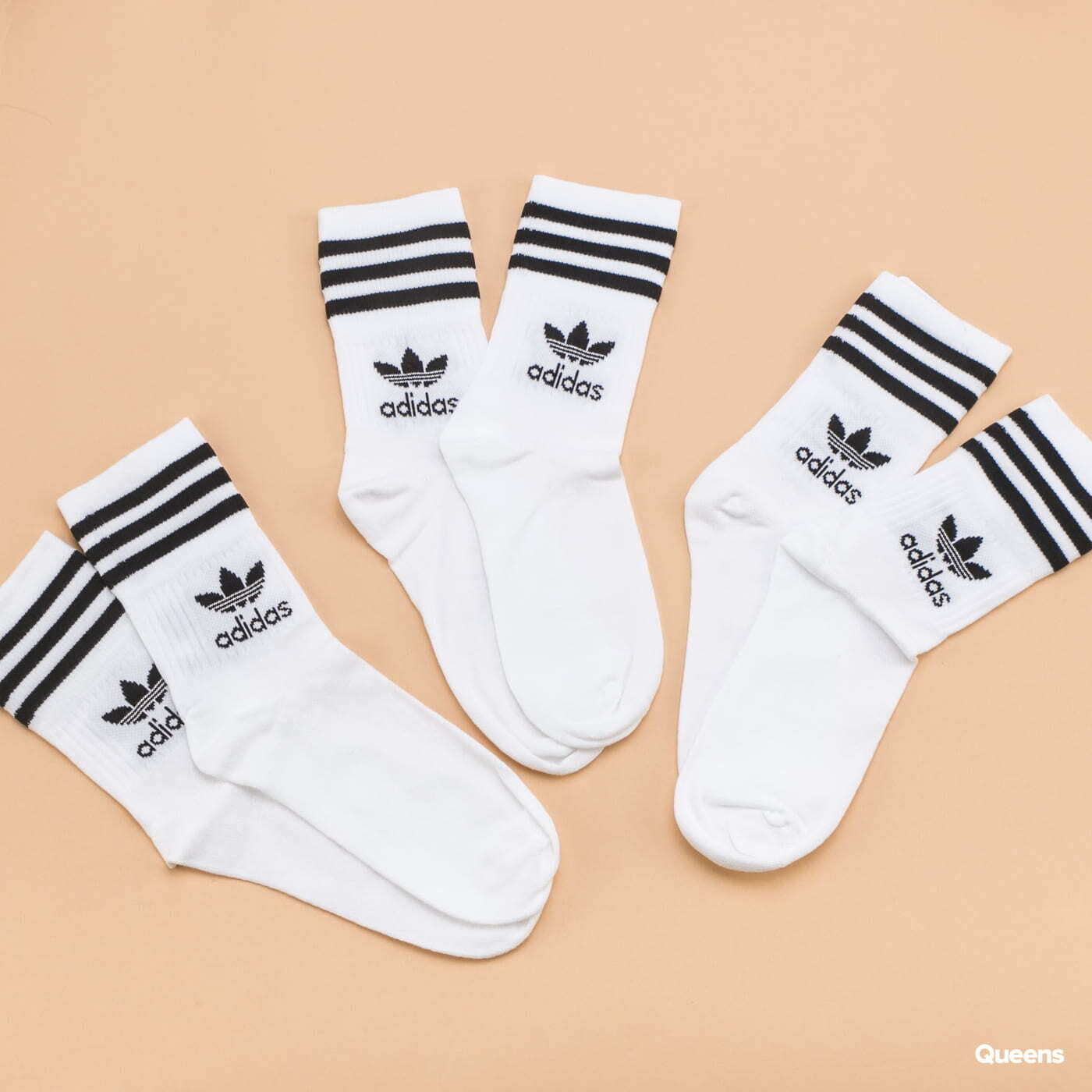 Ponožky adidas Originals Mid Cut Crew Sock White/ Black