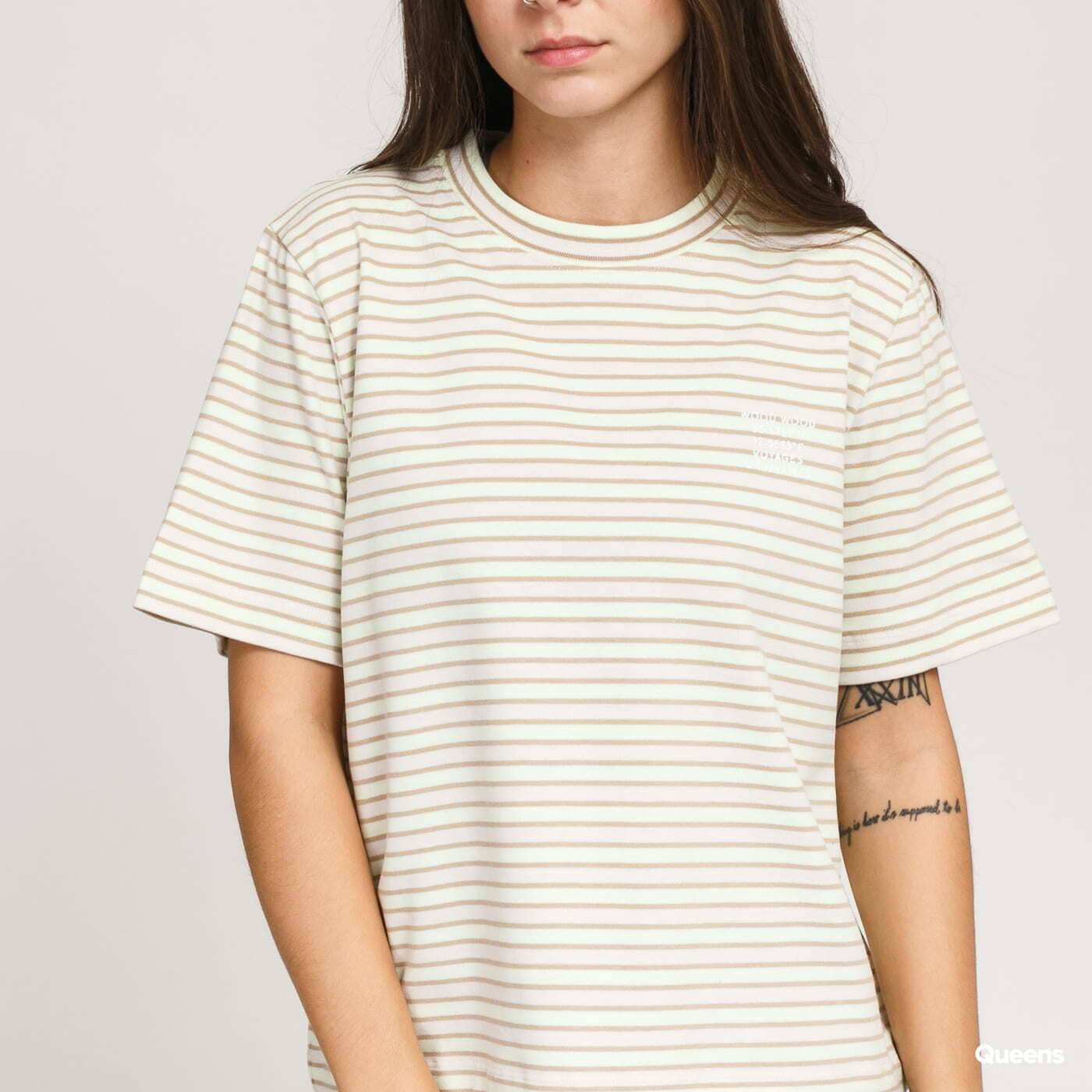 T-Shirts WOOD WOOD Alma Tee Light Beige/ Light Green