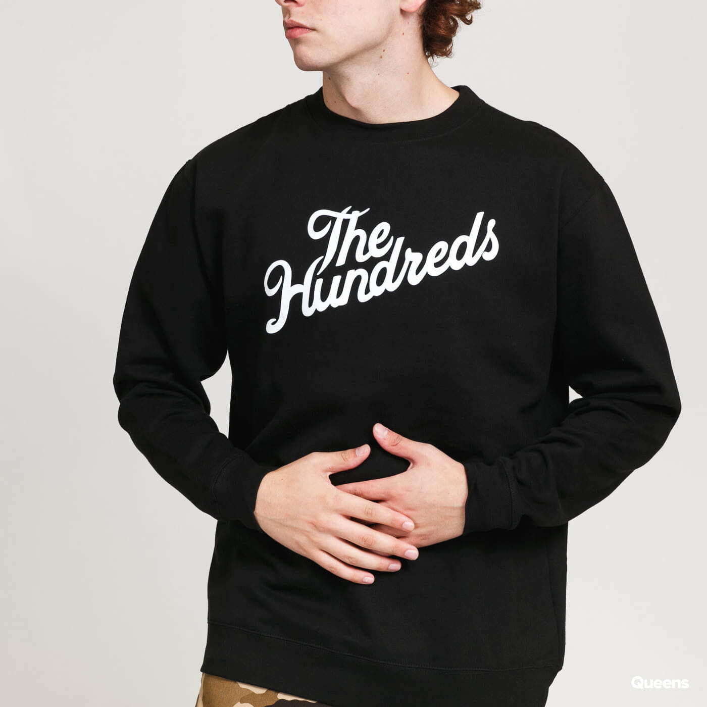 Mikiny The Hundreds Forever Slant Logo Crewneck Black