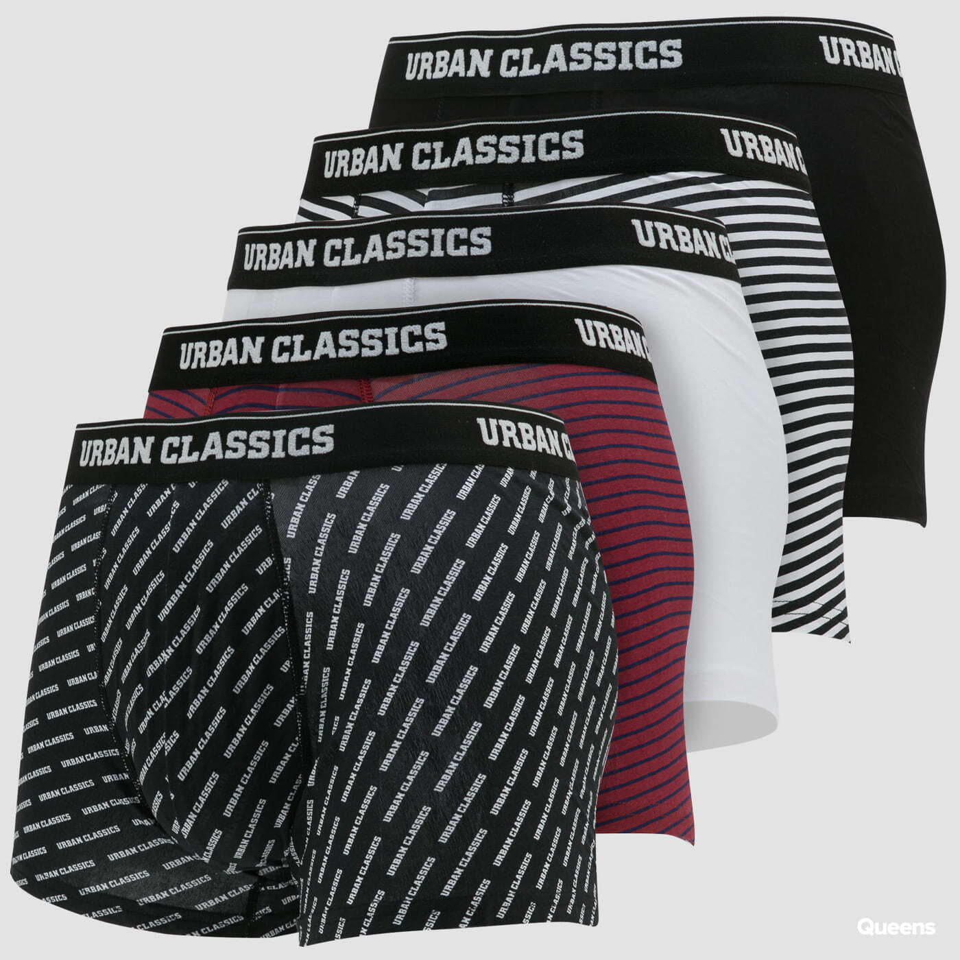 Boxershorts Urban Classics Boxer Shorts 5-Pack Black/ White/ Red/ Navy/ Aop