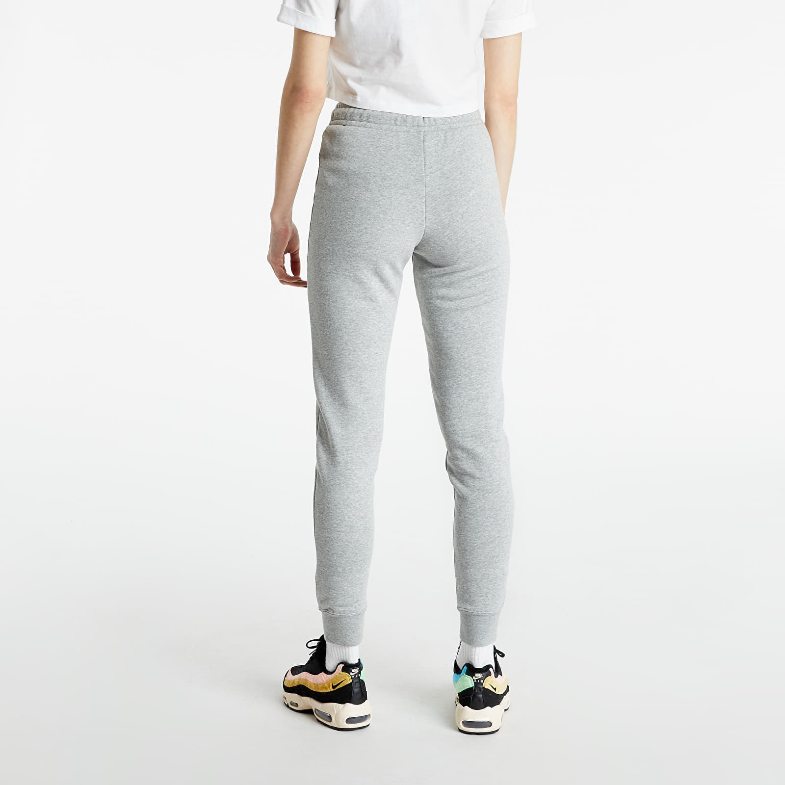 Nohavice Nike Sportswear W Essential Fleece Mr Pant Tight DK Grey Heather/ White