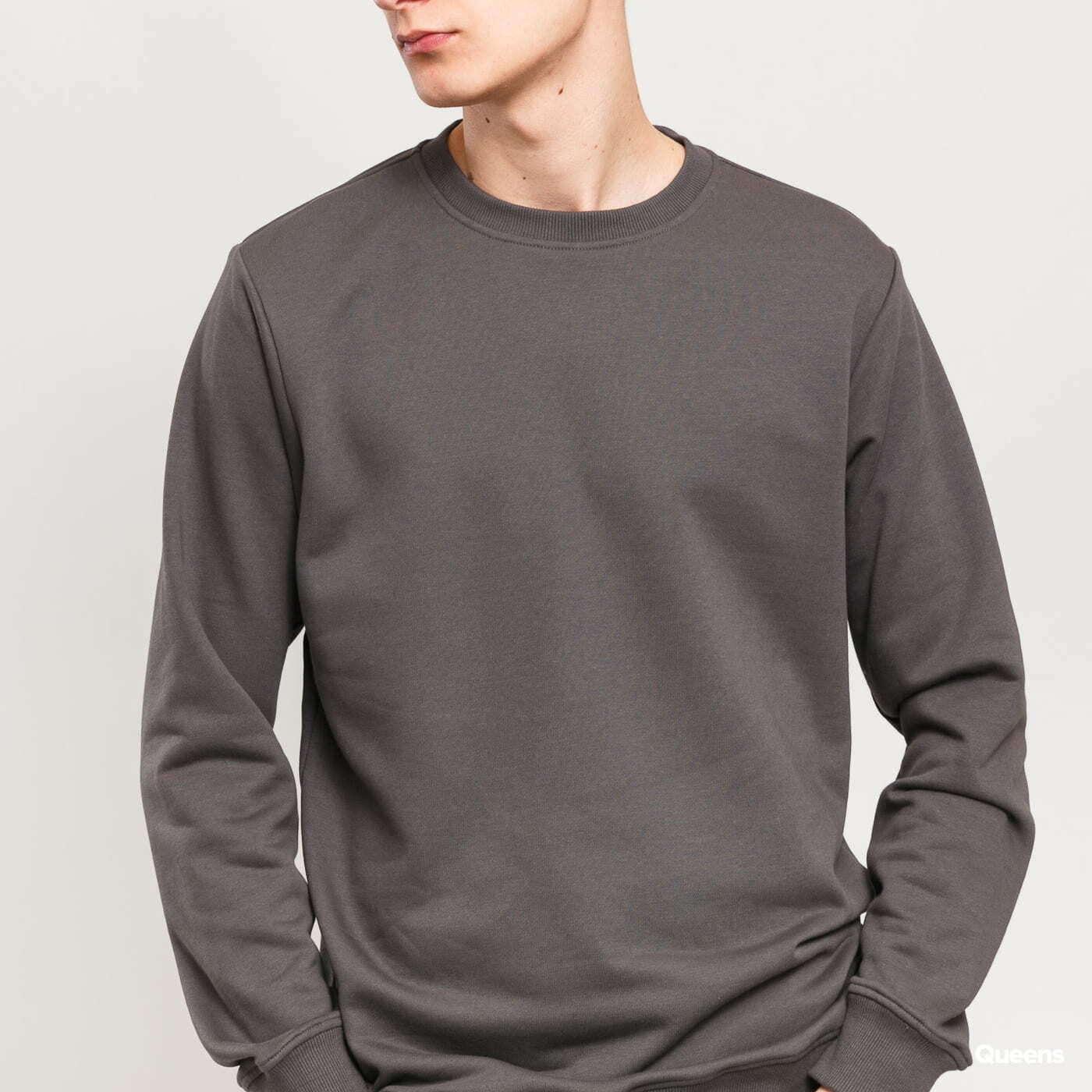 Mikiny Urban Classics Basic Terry Crew Grey