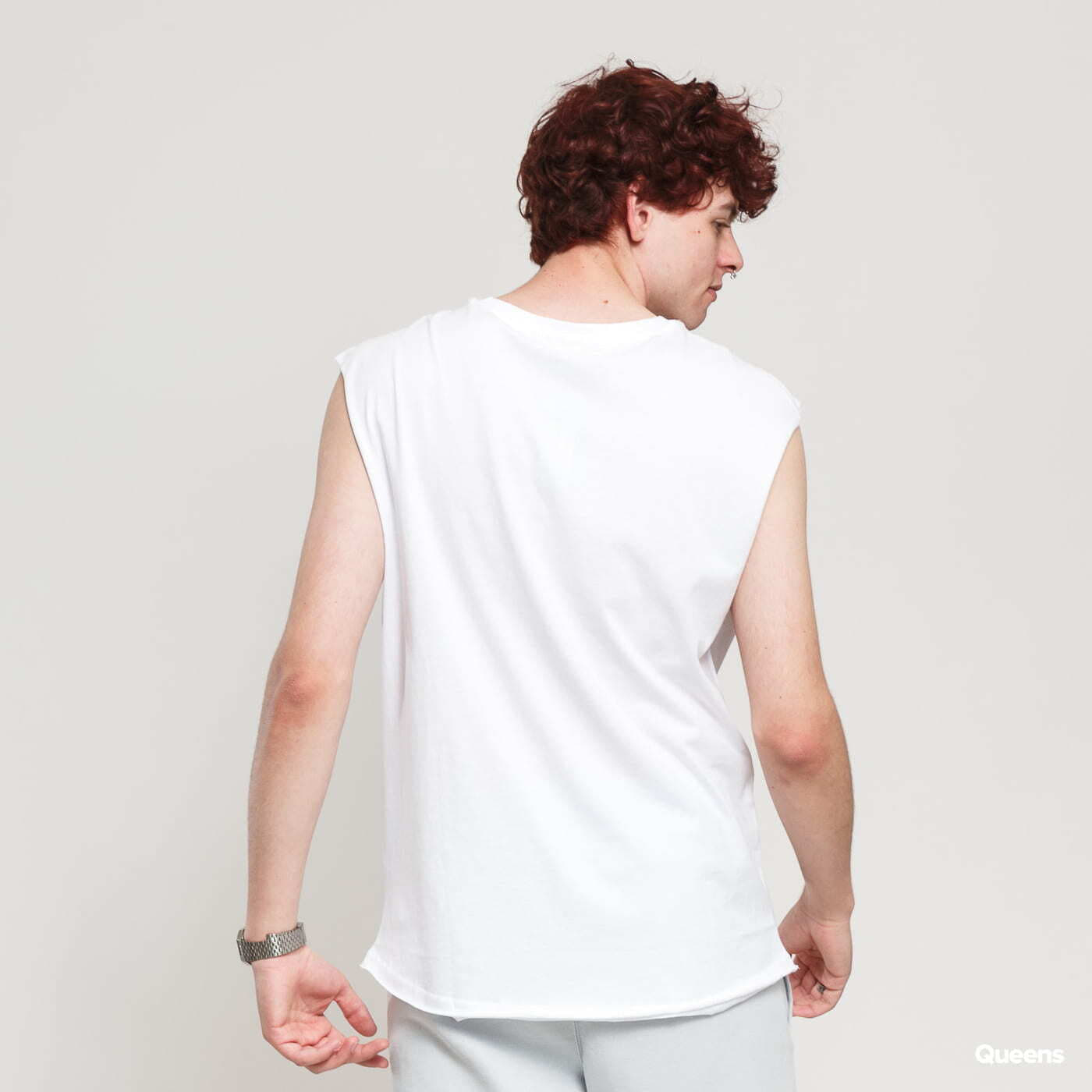T-shirts Urban Classics Open Edge Sleeveless Tee White | Queens | T-Shirts