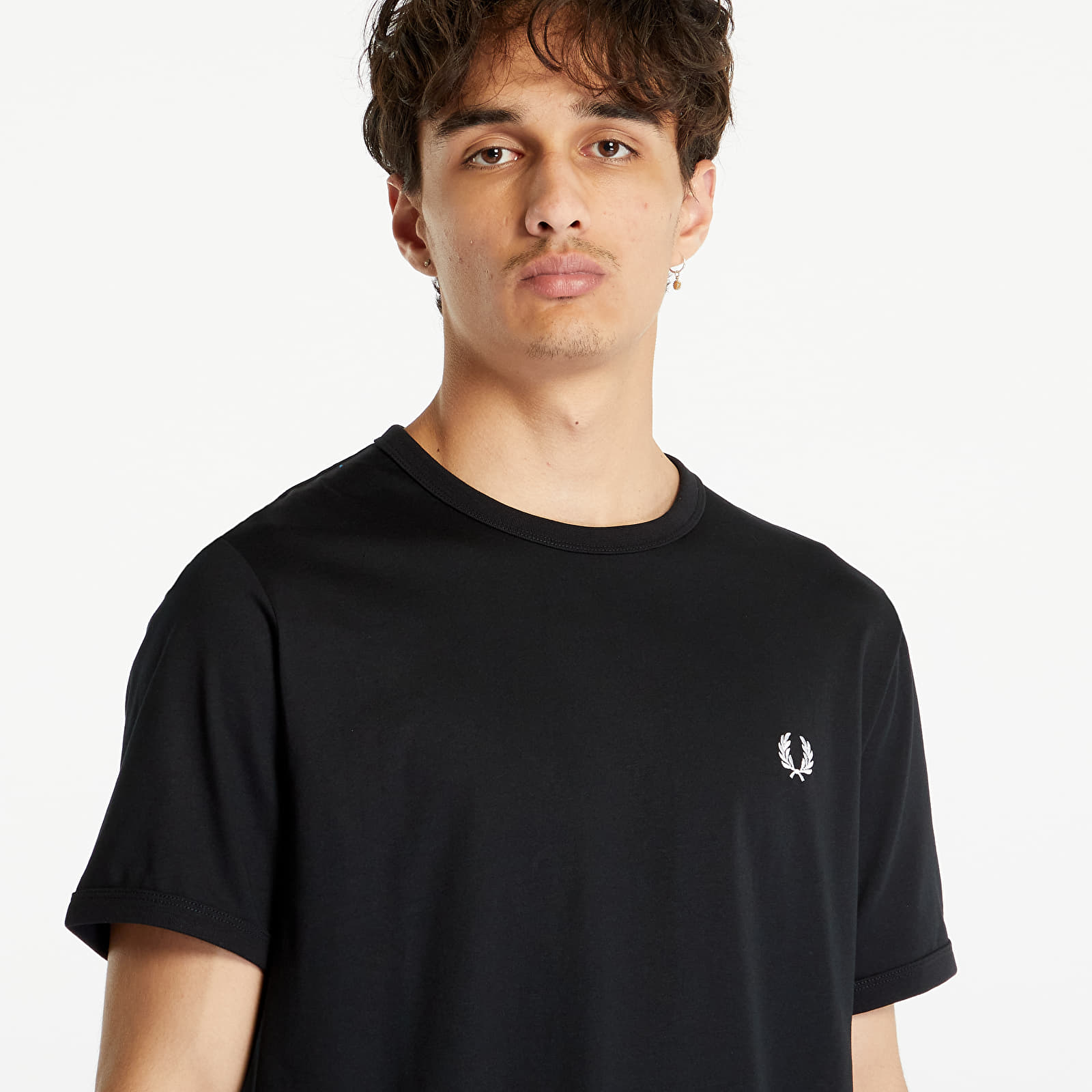 Tričká FRED PERRY Ringer Tee Black