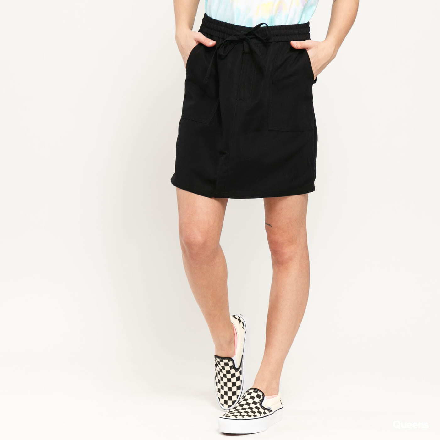 Sukne Urban Classics Ladies Viscose Twill Skirt Black