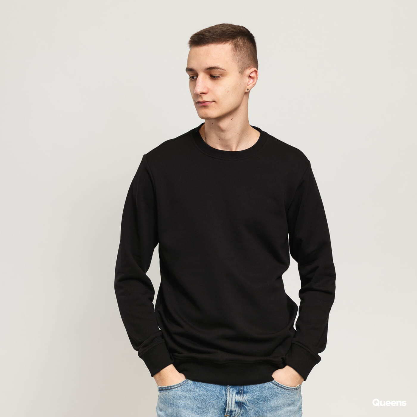 Mikina Urban Classics Basic Terry Crew Black S