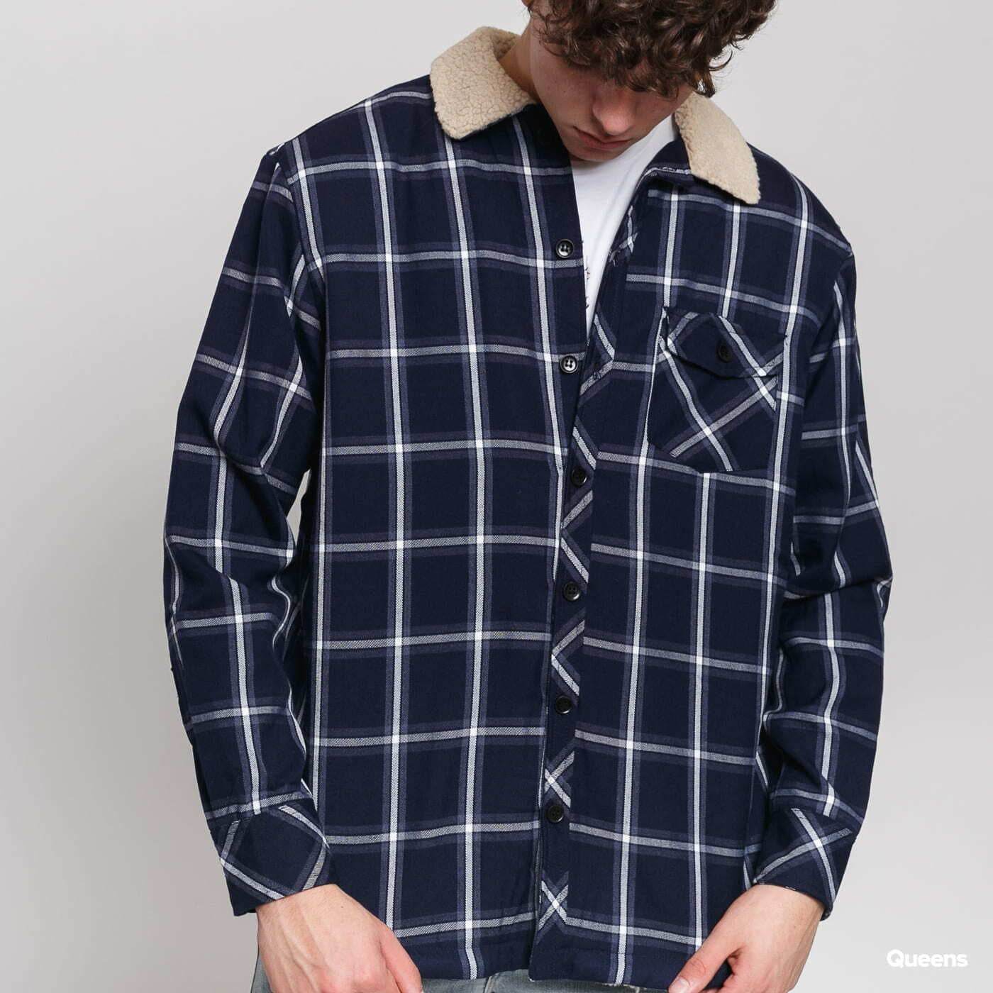 Μπουφάν Urban Classics Sherpa Lined Shirt Jacket Navy