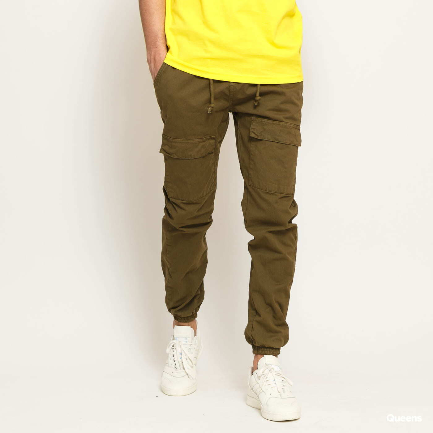 Kalhoty Urban Classics Front Pocket Cargo Jogging Pants Green M