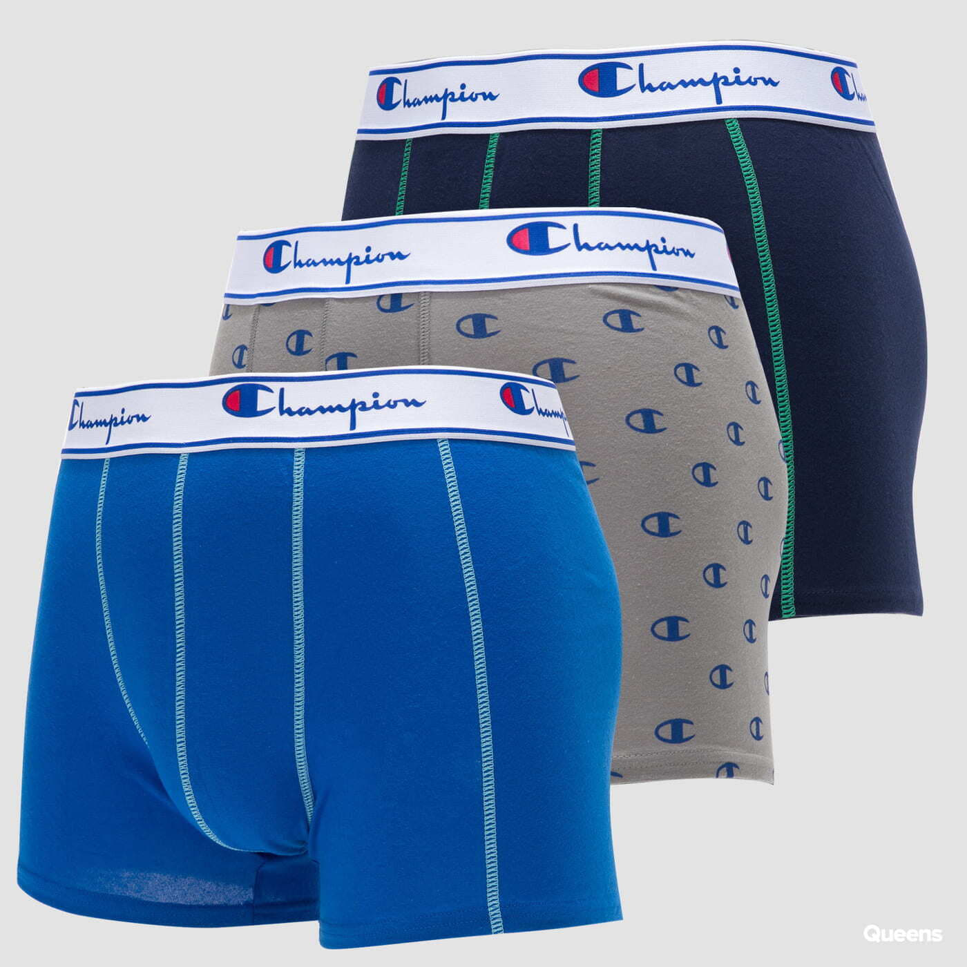 Boxer shorts Champion Boxery Leg Mix 3Pack Grey/ Navy/ Blue