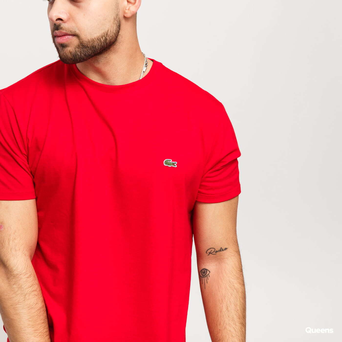 Red lacoste best sale t shirt