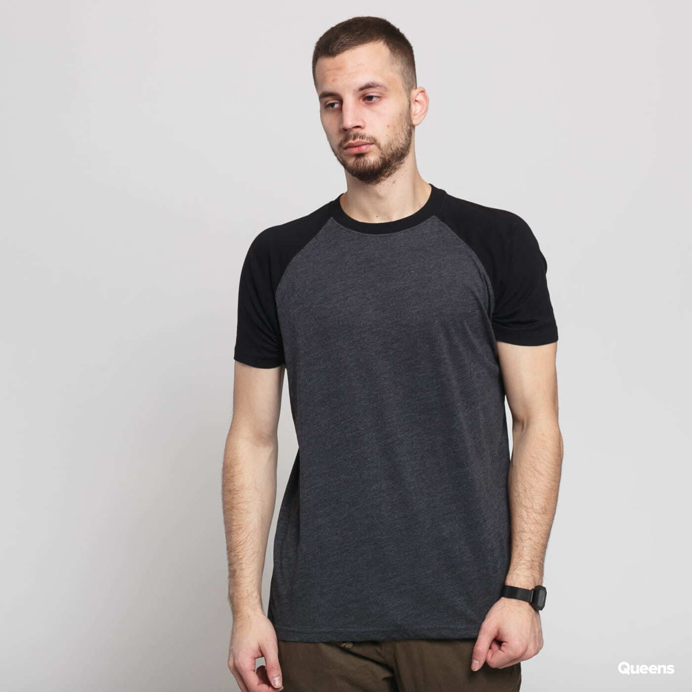 T-Shirts Urban Classics Raglan Contrast Tee Chalk/ Black